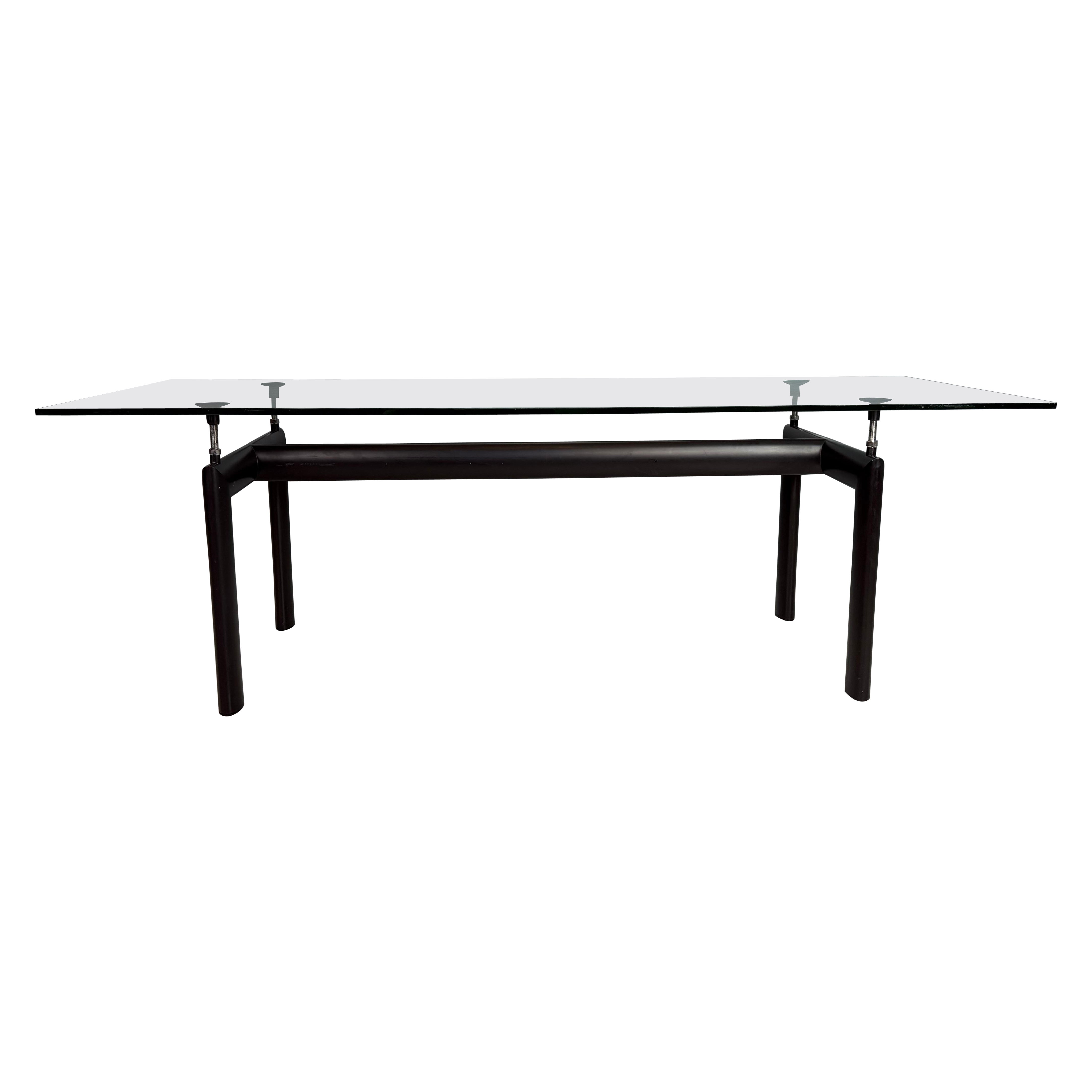 Le Corbusier Glass Dinning Table ‘LC6’ For Cassina, 1970s Italy For Sale
