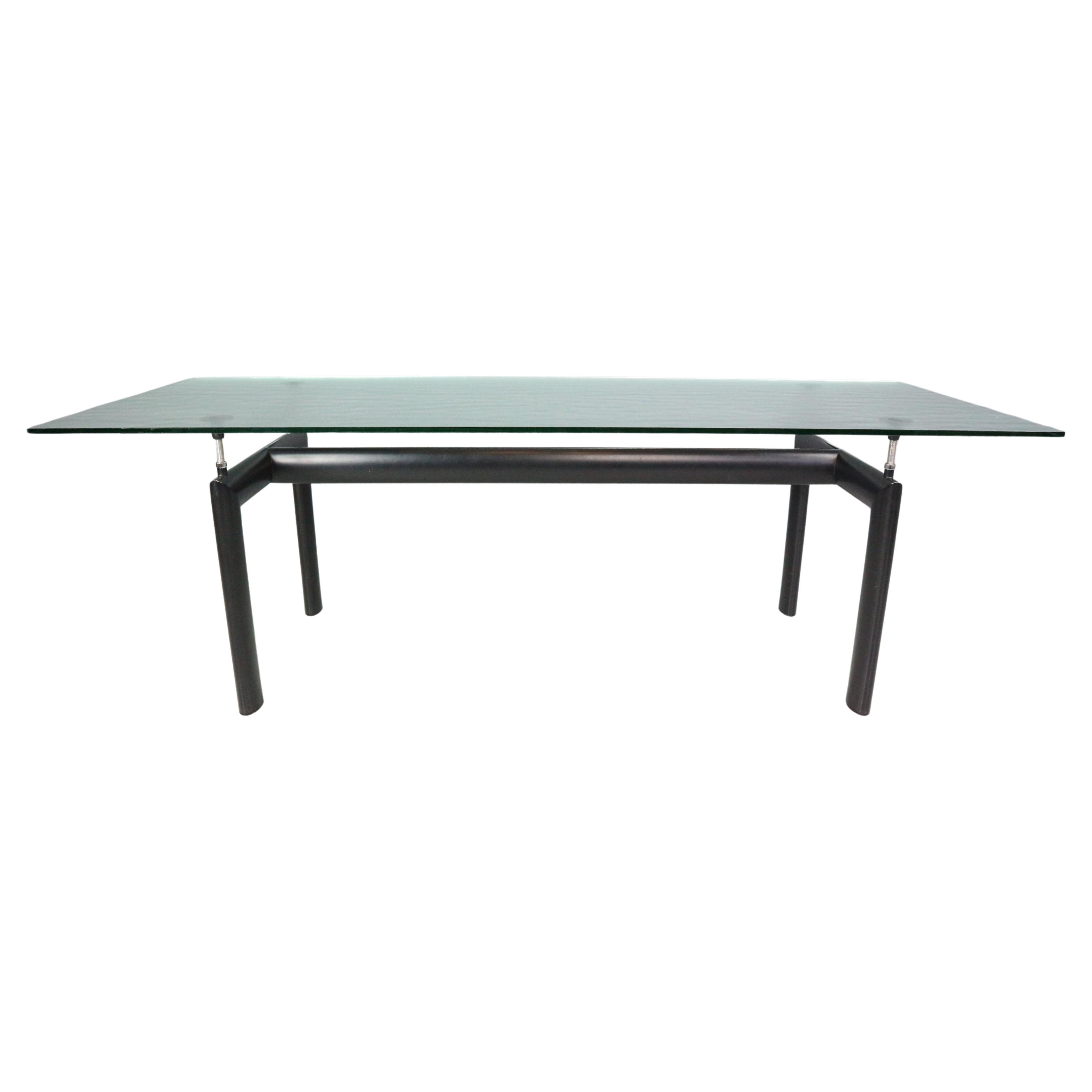 Le Corbusier Glass Dinning Table ‘LC6’ For Cassina, 1970s Italy