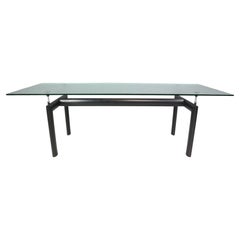 Tavolo da pranzo in vetro 'LC6' di Le Corbusier per Cassina, anni '70, Italia