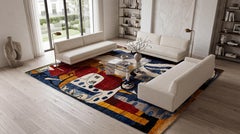 Le Corbusier Inspired Modernist Hand-Knotted Wool Statement Rug — "Les Mains"