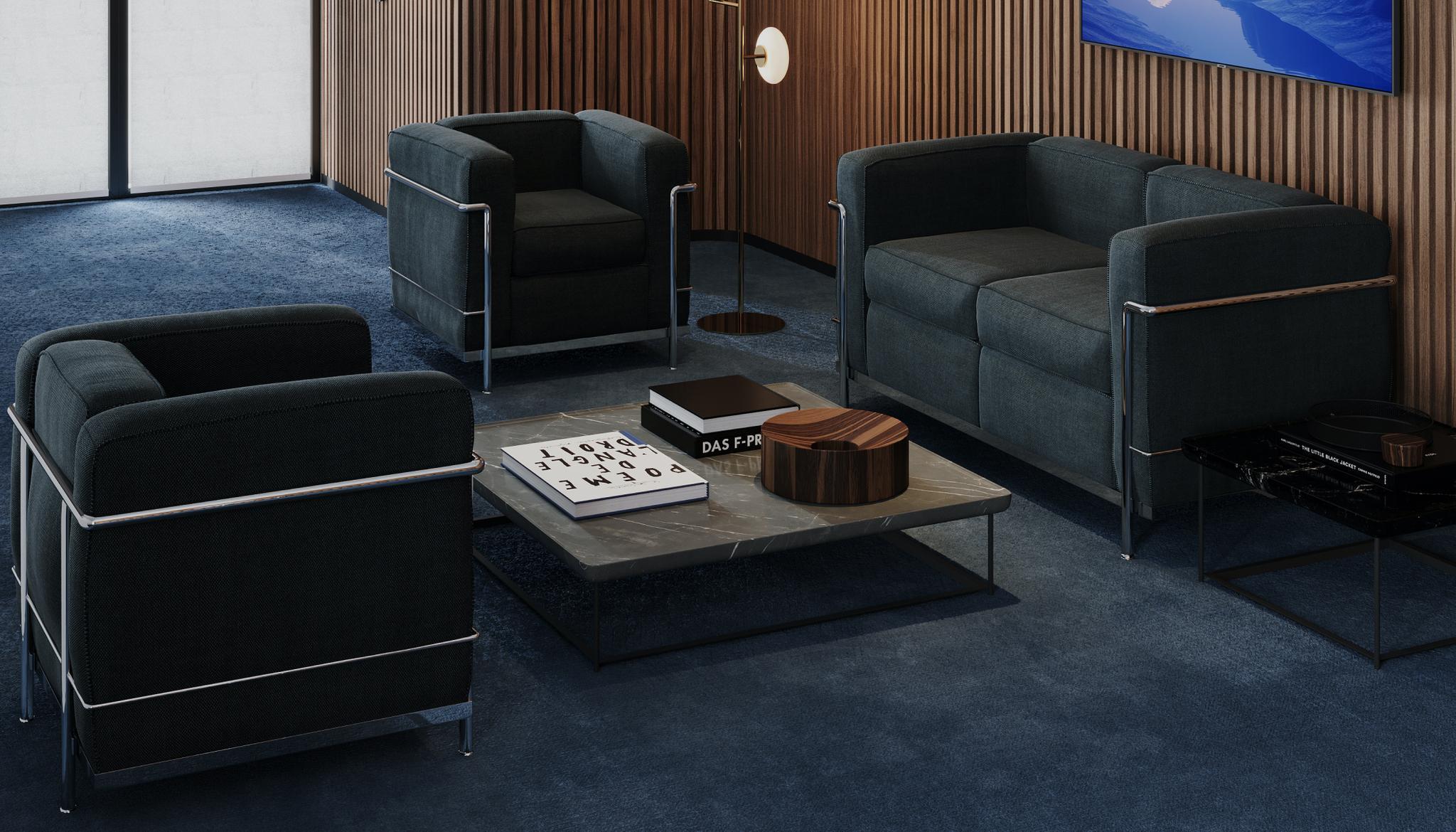Le Corbusier, Jeanneret, Charlotte Perriand LC2 Poltrona Armchair by Cassina For Sale 5