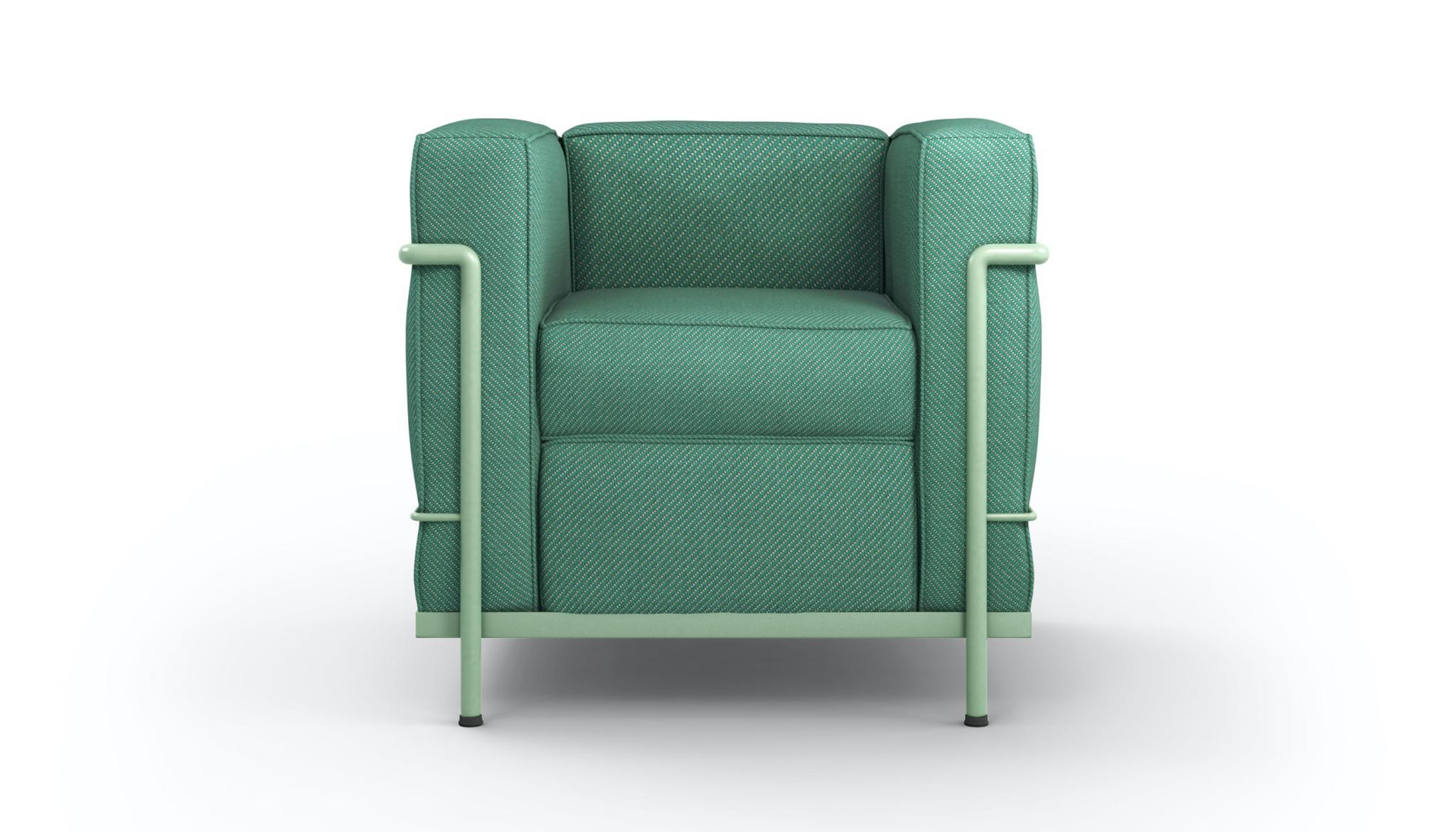 Sessel, entworfen von Le Corbusier, Pierre Jeanneret und Charlotte Perriand im Jahr 1928.
Hergestellt von Cassina in Italien.

Der zeitlose, einzigartige und zutiefst authentische LC2 Sessel hat die Geschichte des Möbeldesigns mitgeschrieben und