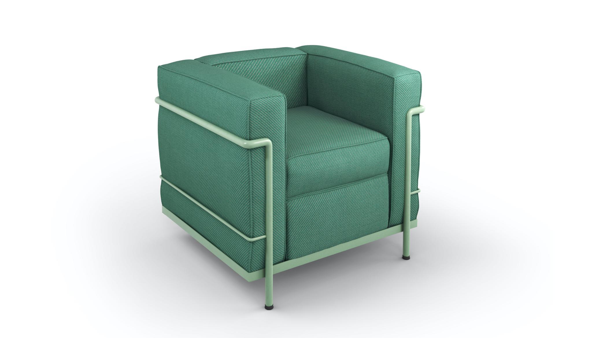 Mid-Century Modern Le Corbusier, Jeanneret, Charlotte Perriand LC2 Poltrona Armchair by Cassina For Sale