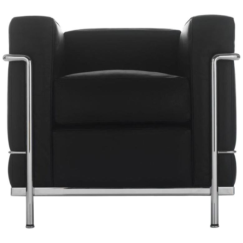 Mid-Century Modern Le Corbusier, Jeanneret, Charlotte Perriand LC2 Poltrona Armchair by Cassina For Sale