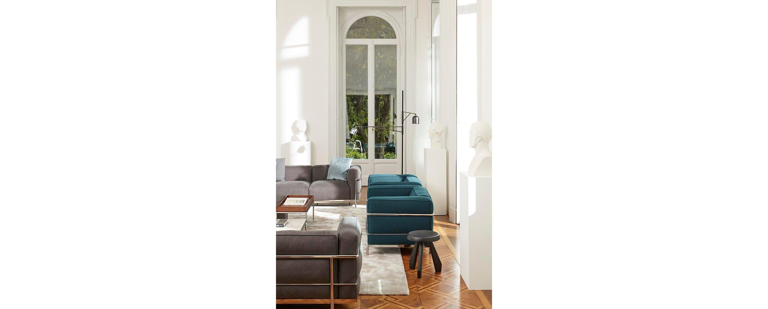 Steel Le Corbusier, Jeanneret, Charlotte Perriand LC3 Fauteuil by Cassina For Sale