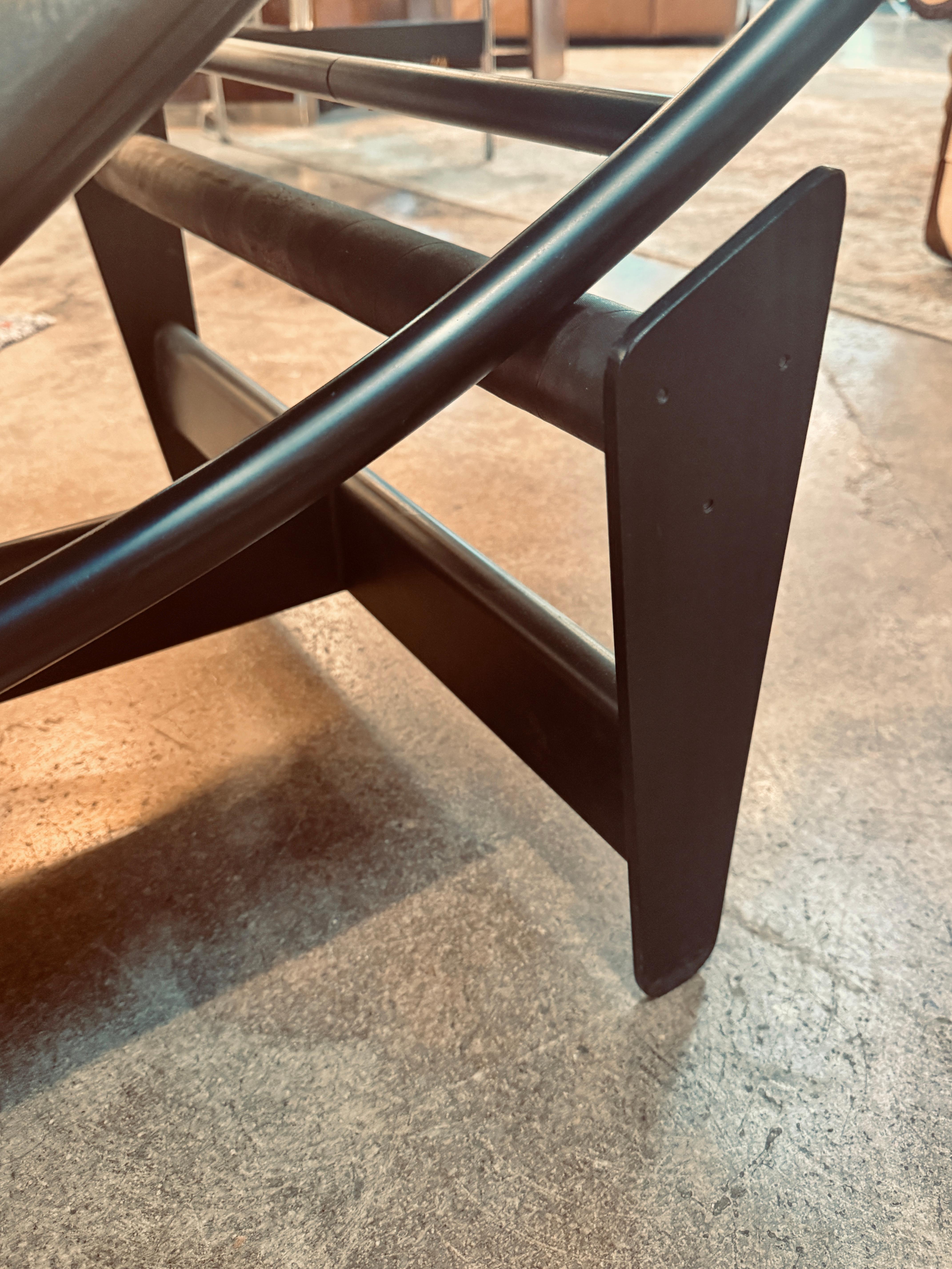 Mid-Century Modern Le Corbusier, Jeanneret, Charlotte Perriand LC4 Noire Chaise Lounge by Cassina