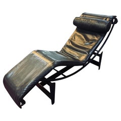 Le Corbusier, Jeanneret, Charlotte Perriand LC4 Noire Chaise Lounge by Cassina