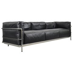 Le Corbusier, Jeanneret, Perriand LC3 Sofa Cassina Leather Down-Pillows