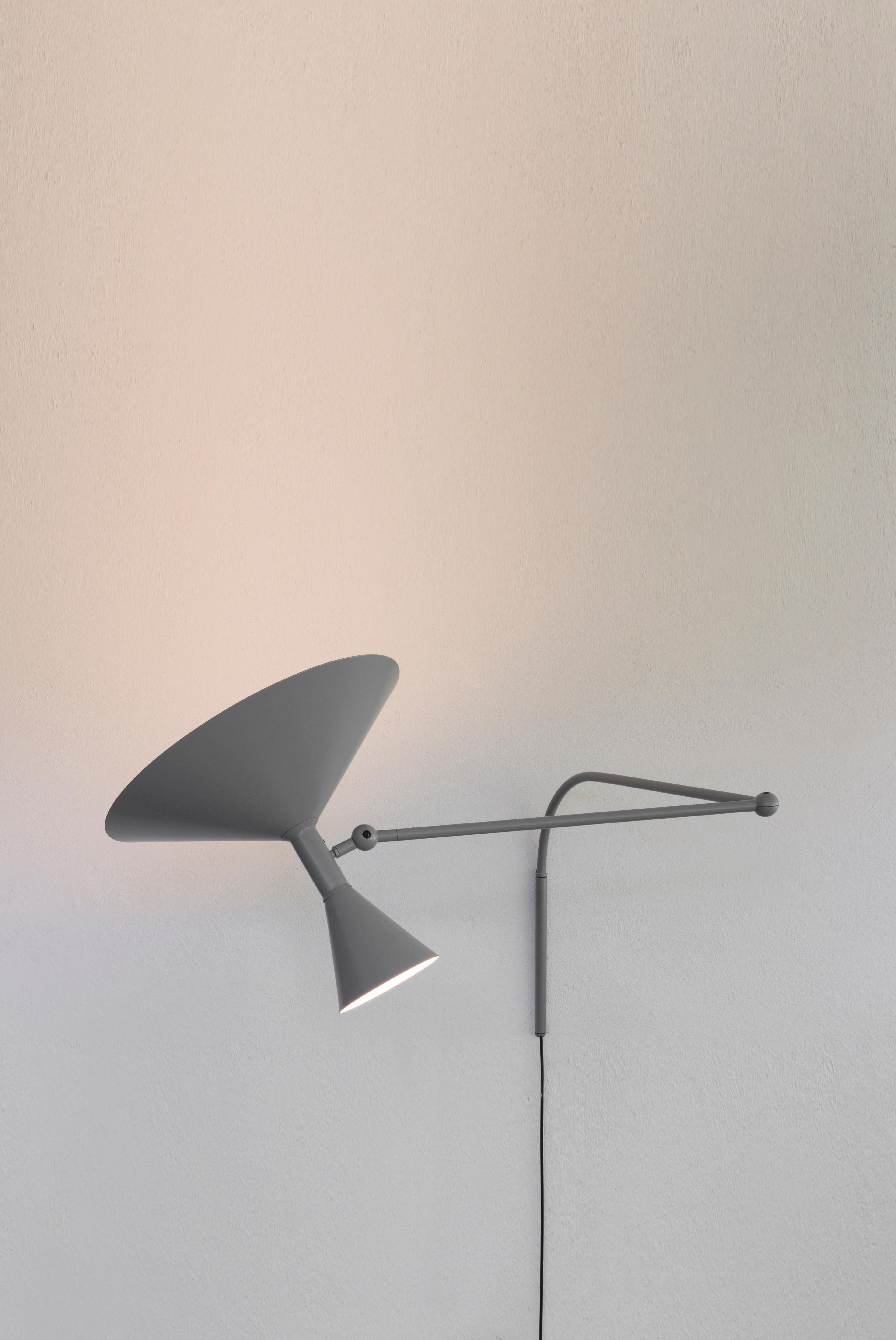 Mid-Century Modern Le Corbusier 'Lampe de Marseille' Wall Lamp for Nemo in Gray For Sale