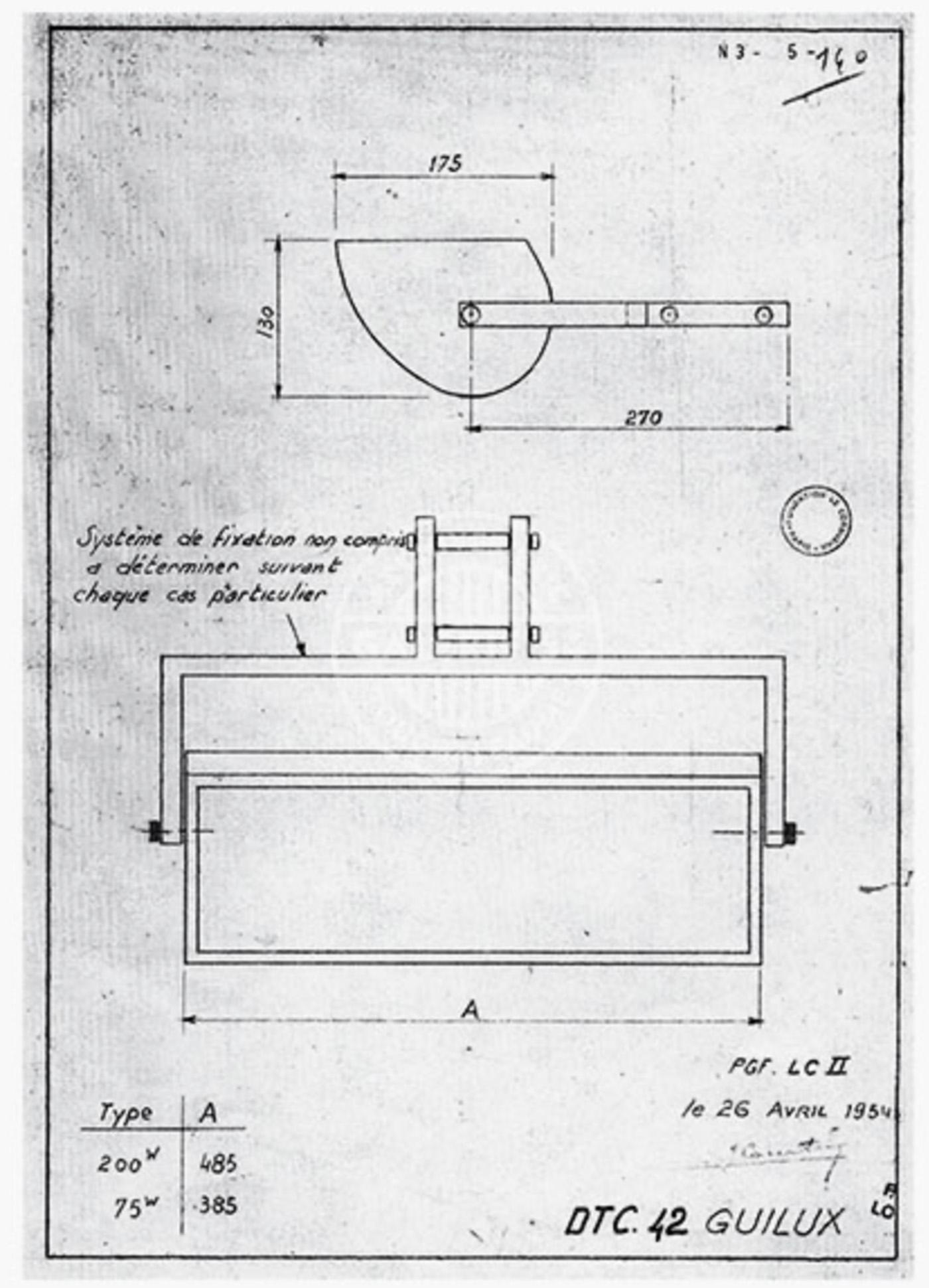 Le Corbusier LC-LU-06-A Wall Lamp LCIII In Fair Condition For Sale In Toronto, Ontario
