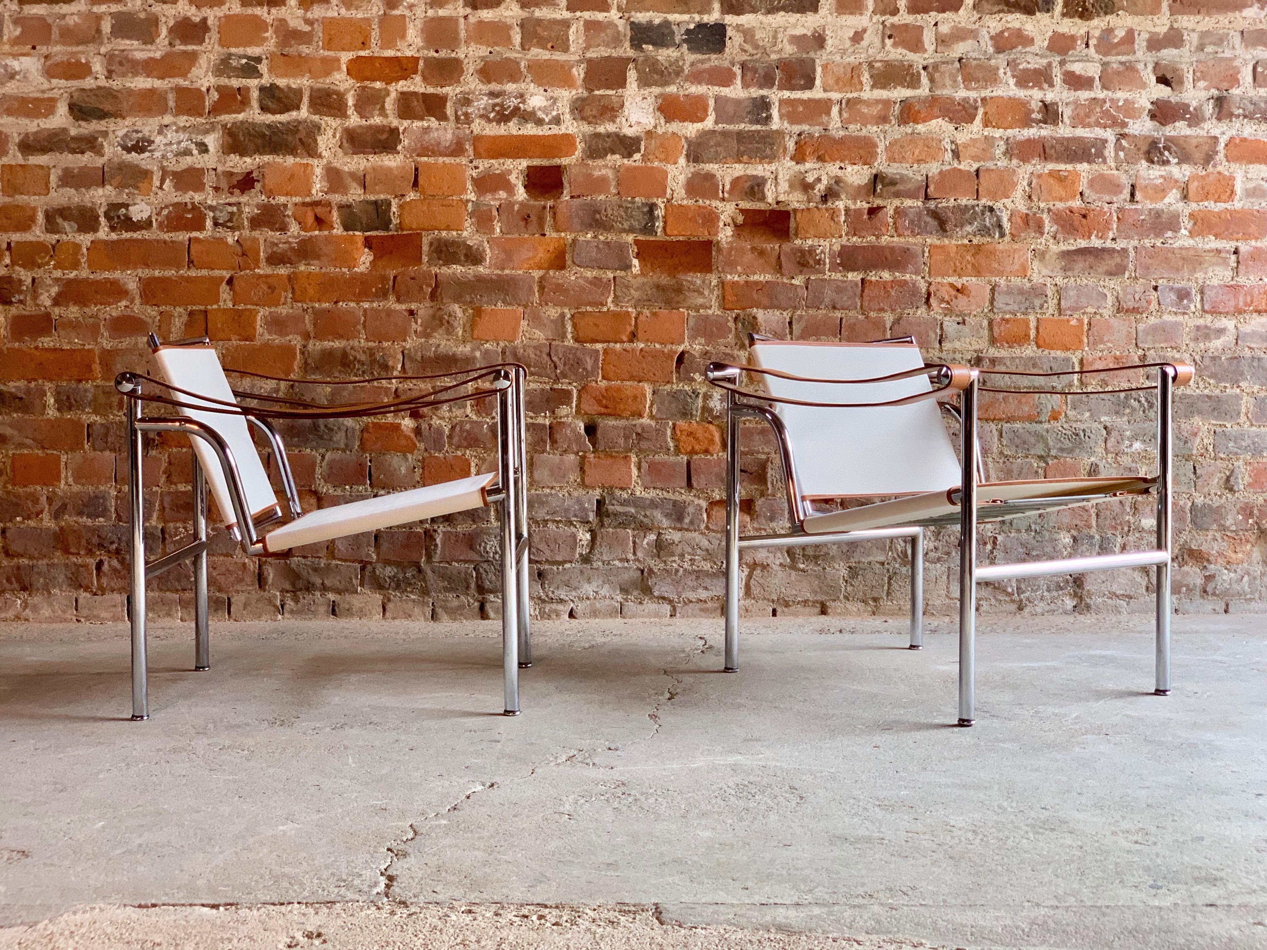 Bauhaus Le Corbusier LC1 Armchairs by Pierre Jeanneret, and Charlotte Perriand Cassina