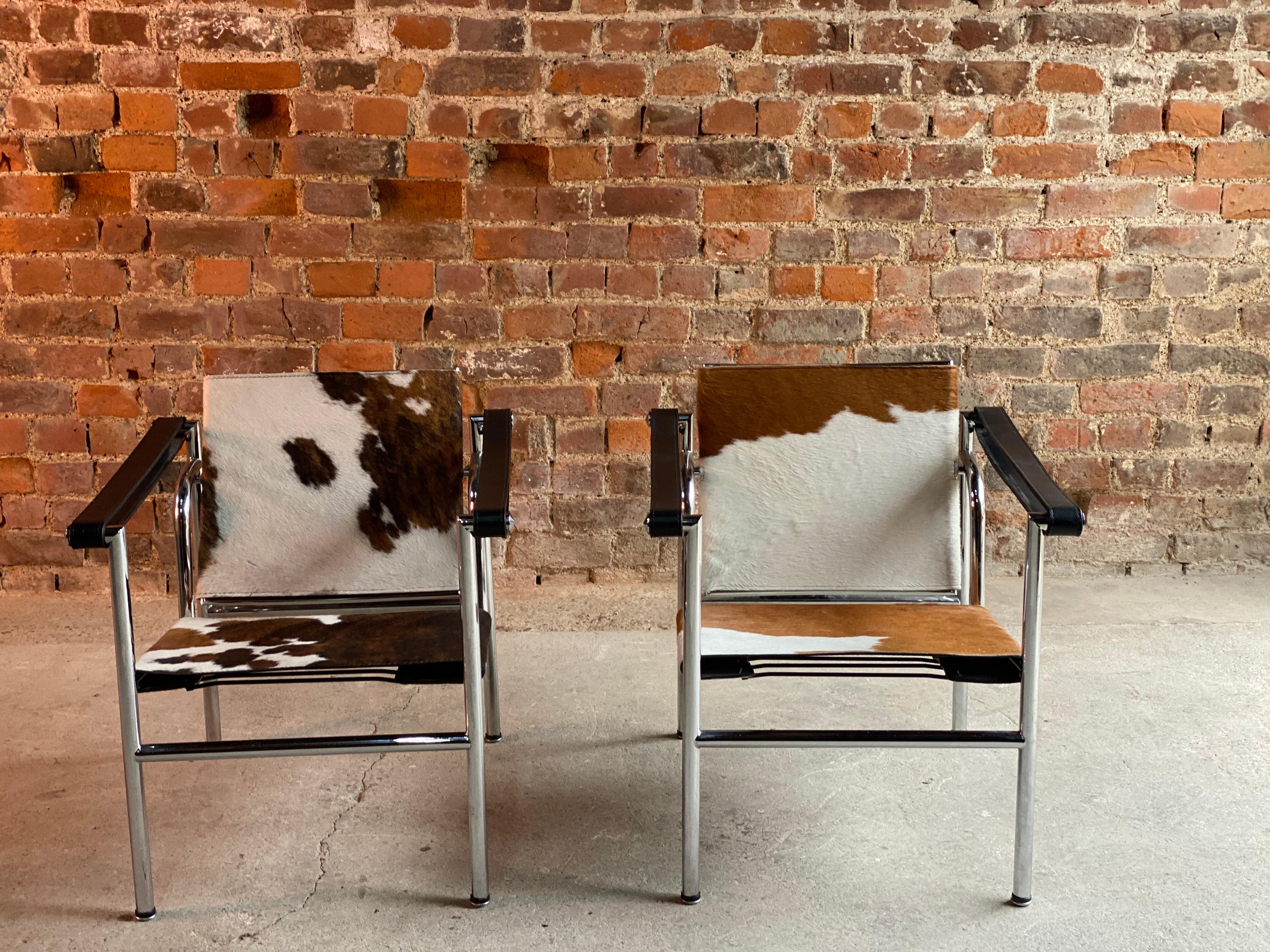 20th Century  Le Corbusier LC1 Basculant Chairs by Charlotte Perriand and Pierre Jeanneret