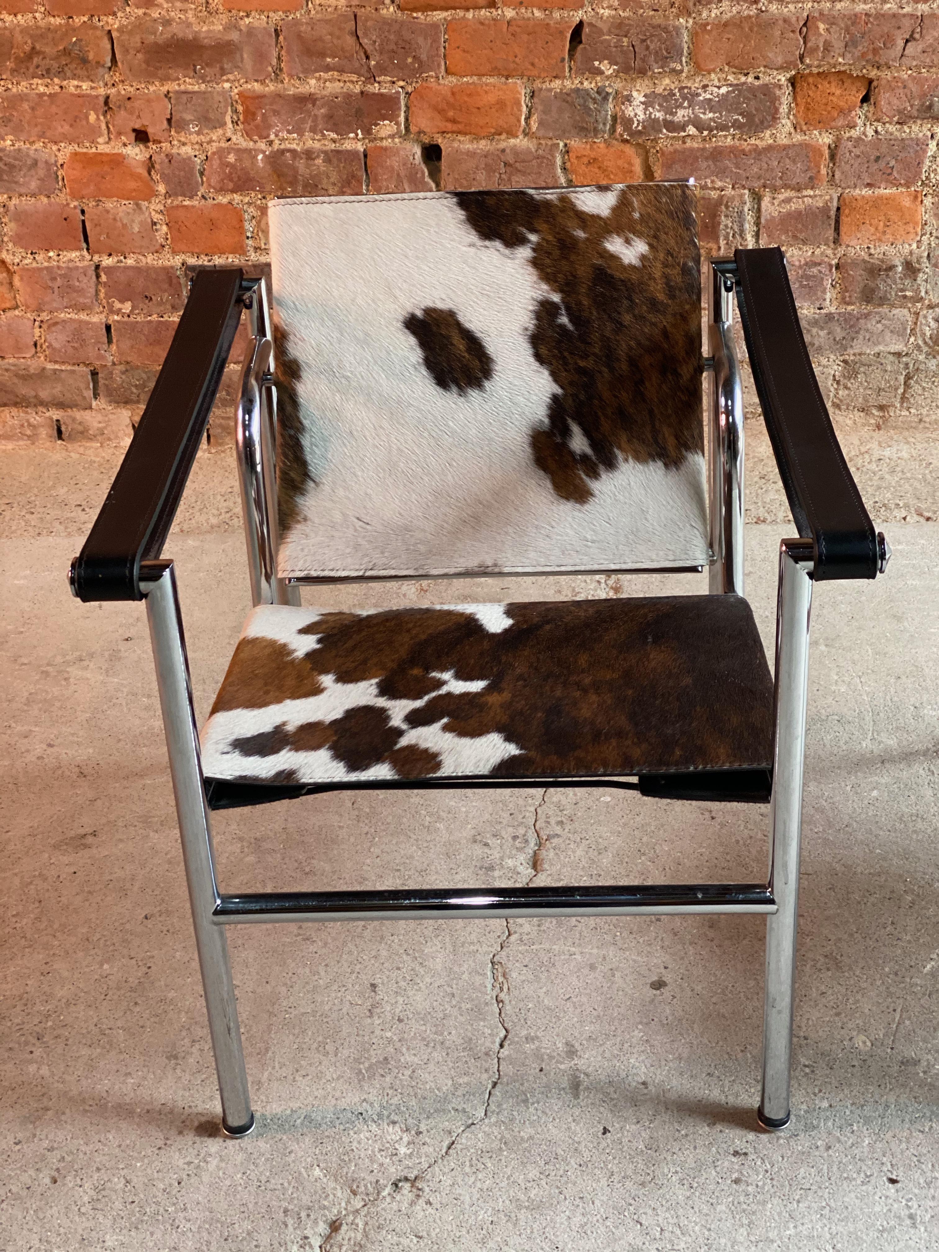 Cowhide  Le Corbusier LC1 Basculant Chairs by Charlotte Perriand and Pierre Jeanneret