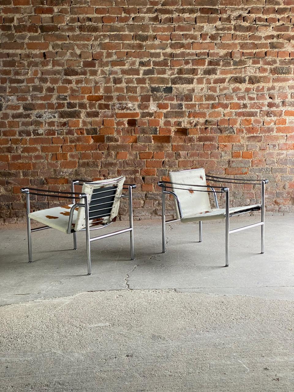 20th Century  Le Corbusier LC1 Basculant Chairs by Charlotte Perriand and Pierre Jeanneret