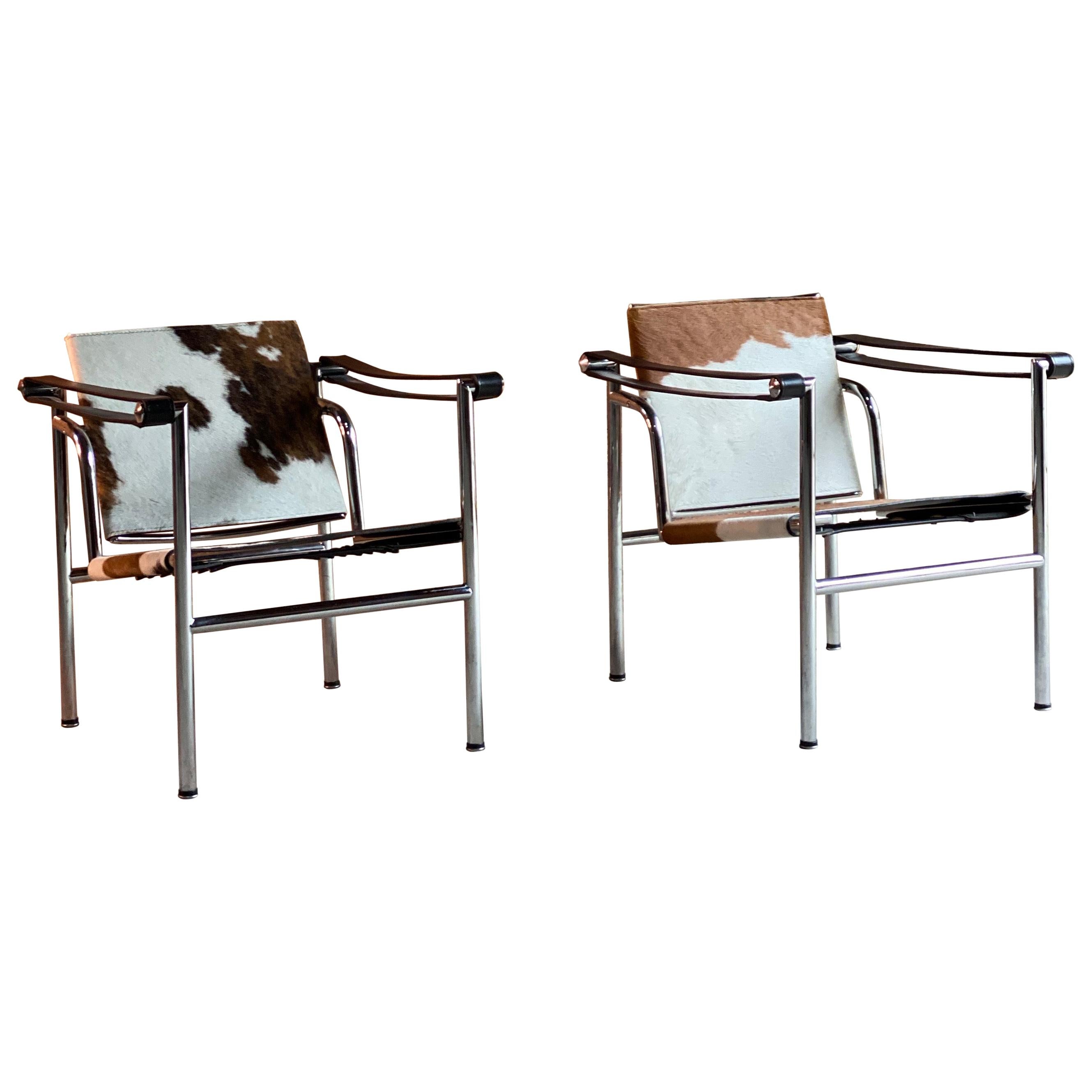  Le Corbusier LC1 Basculant Chairs by Charlotte Perriand and Pierre Jeanneret
