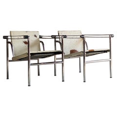Le Corbusier LC1 Basculant Chairs by Charlotte Perriand and Pierre Jeanneret