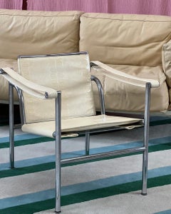Le Corbusier LC1 Chair Ivory Moc Croc Patent Leather