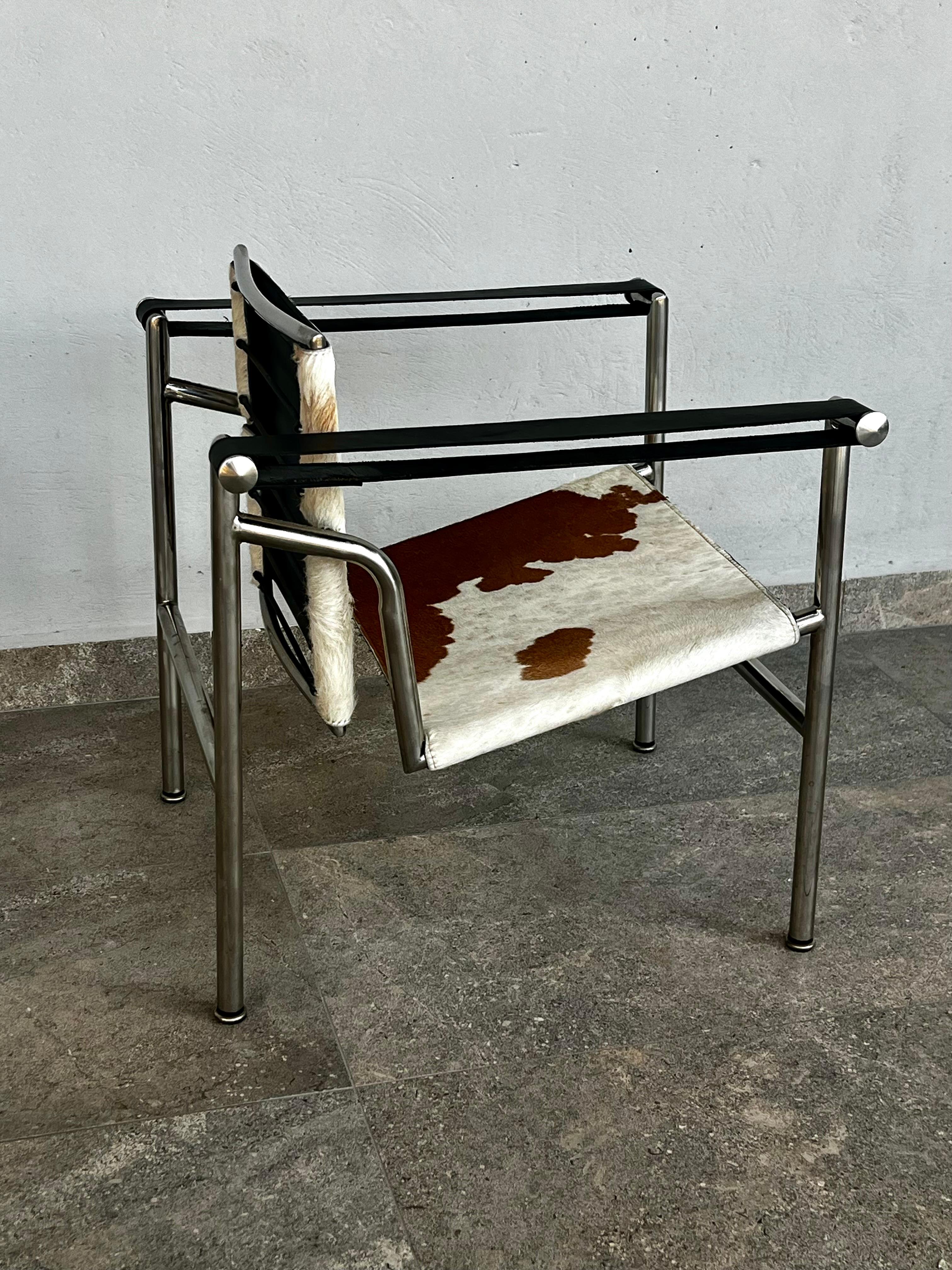 Chaise à bretelles LC1 de Le Corbusier, Cassina Bon état à San Pedro Garza Garcia, Nuevo Leon