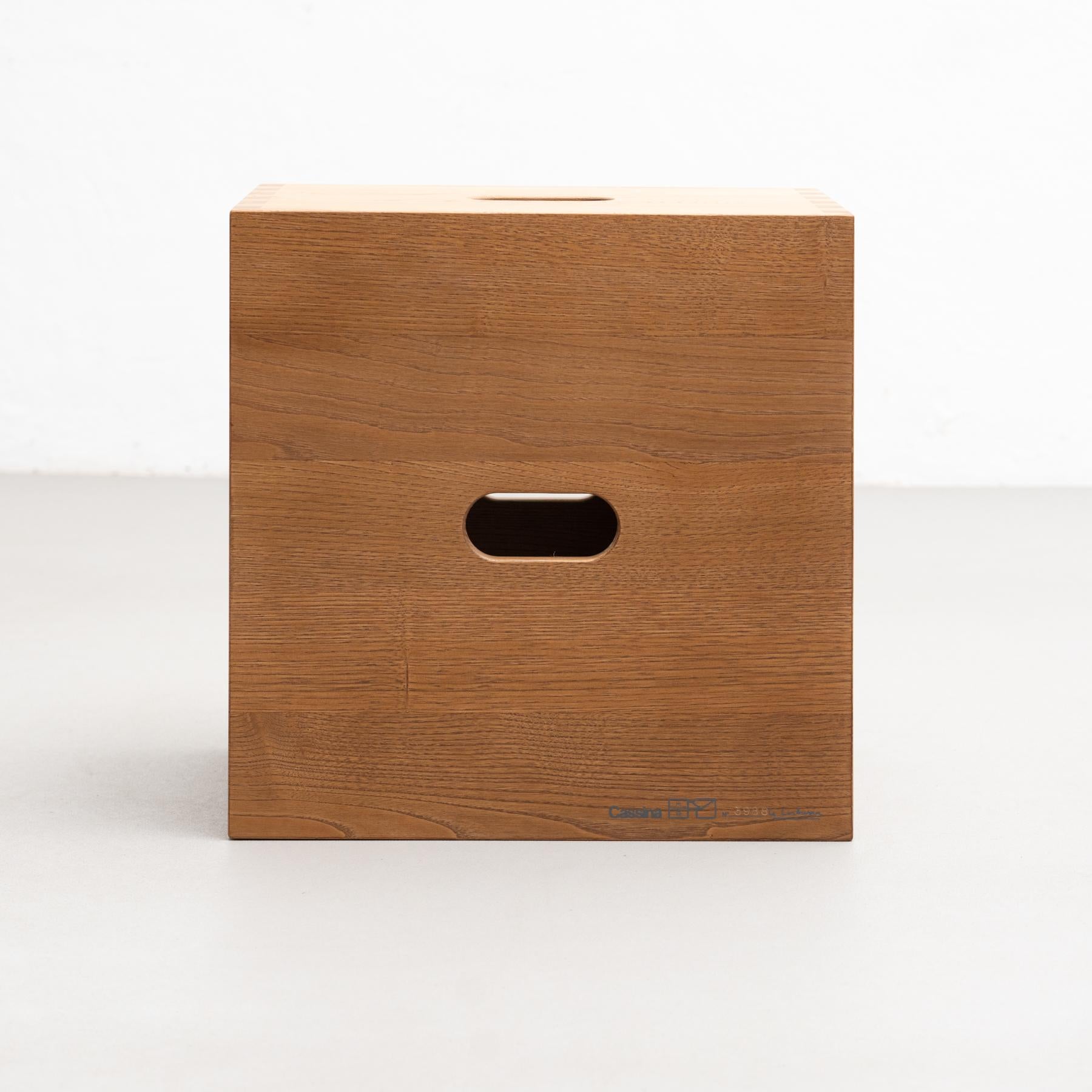 Italian Le Corbusier LC14 Cabanon Wood Stool by Cassina For Sale