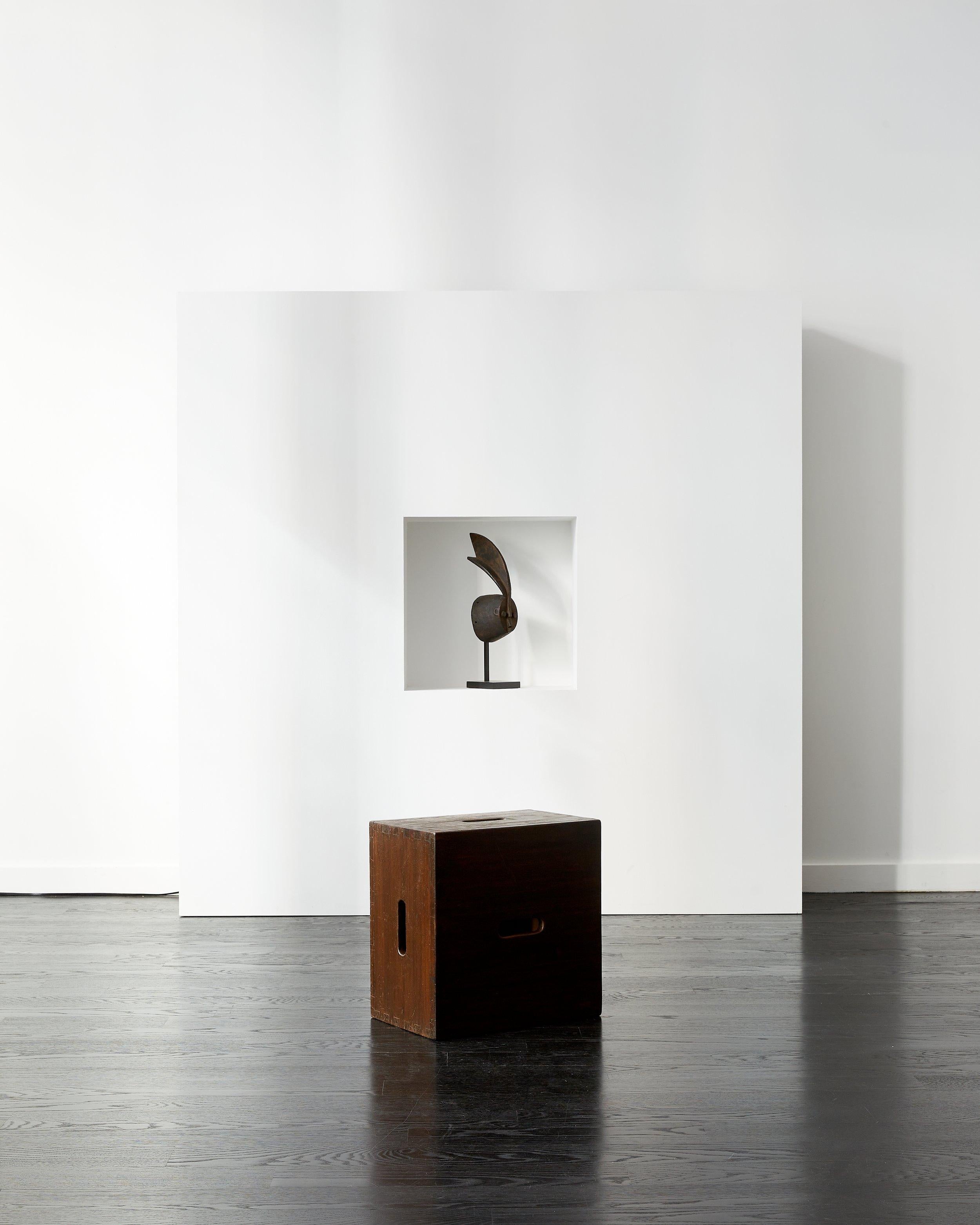 Le Corbusier LC14 wooden stool.

Chandigarh, India. c. 1955-56.

Teak.

Measurements: 10 5/8” width, 17” length, 17” height