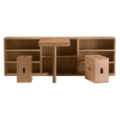 Schreibtisch- und Hockerset LC16 aus Shelve und Cabanon von Cassina, von Corbusier