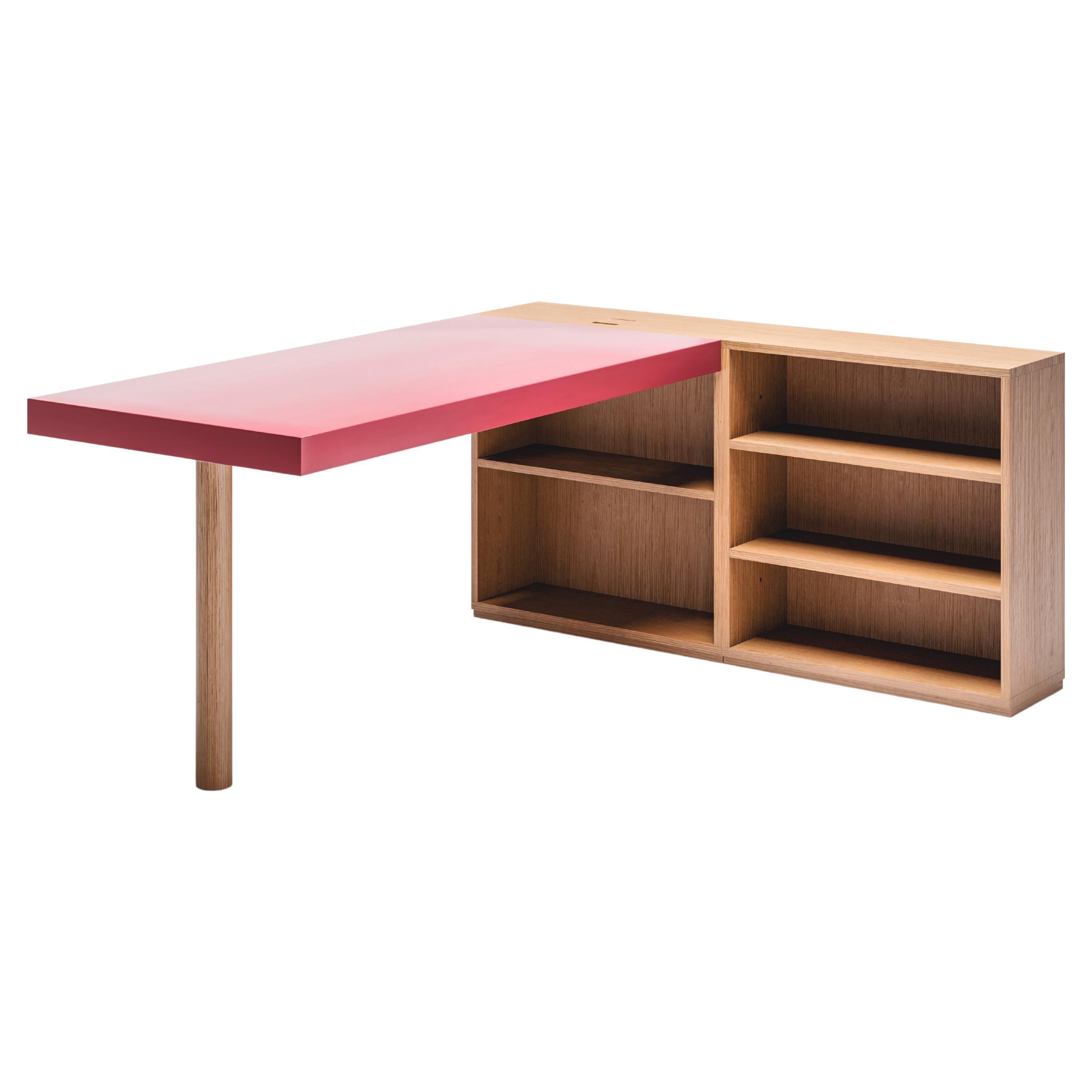 Le Corbusier LC16 Writing Wood Desk and Shelve by Cassina For Sale
