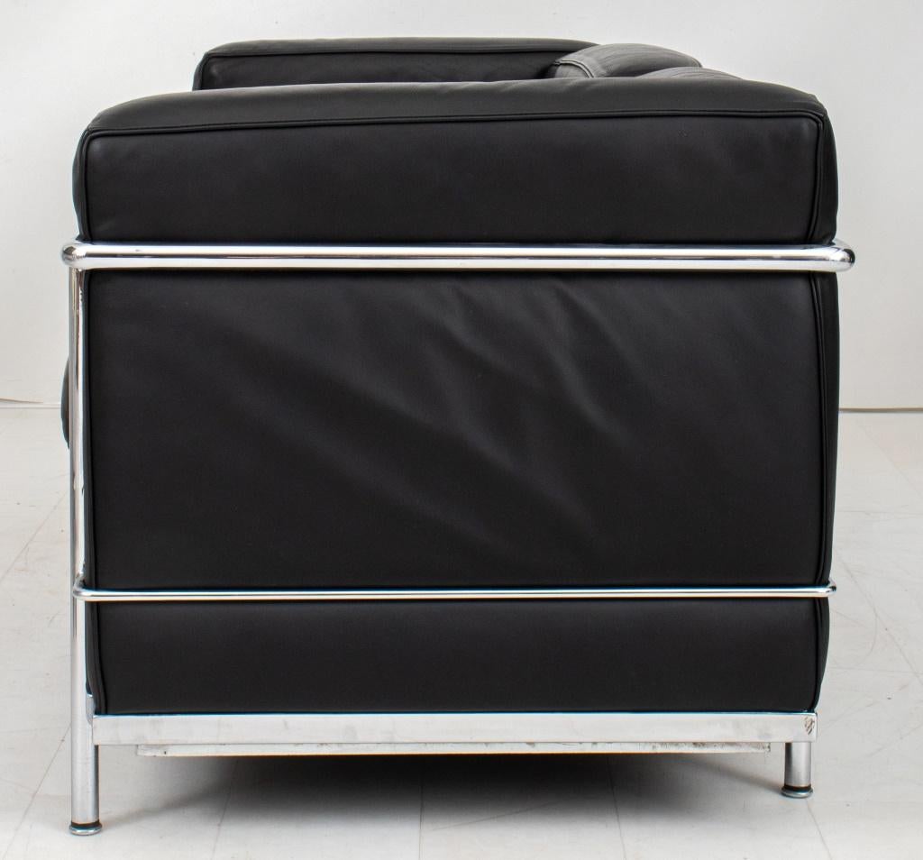 Leather Le Corbusier LC2 3 Seat Sofa, Cassina
