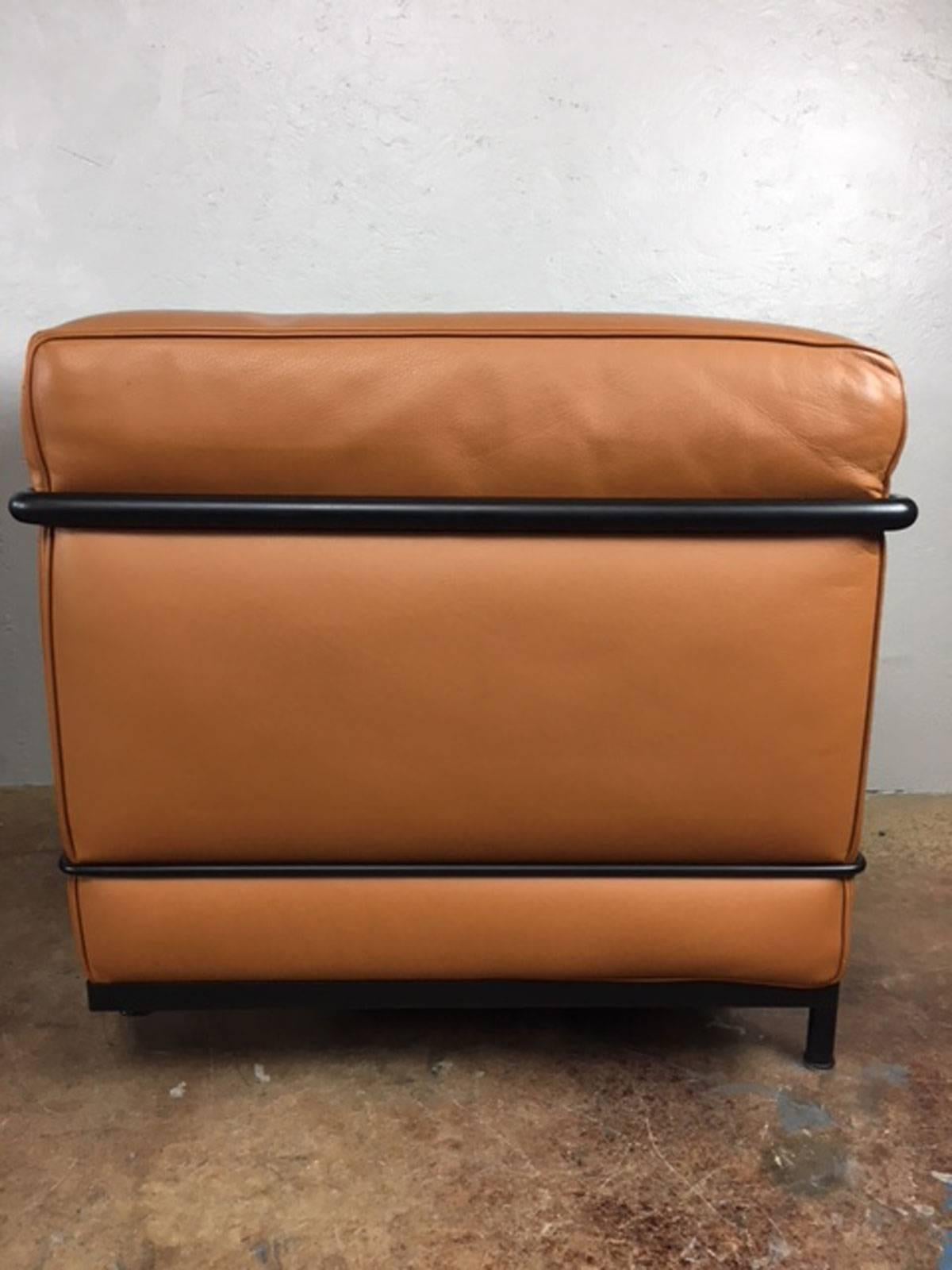 Mid-Century Modern Le Corbusier Lc2 Club Chair Pair by Cassina 