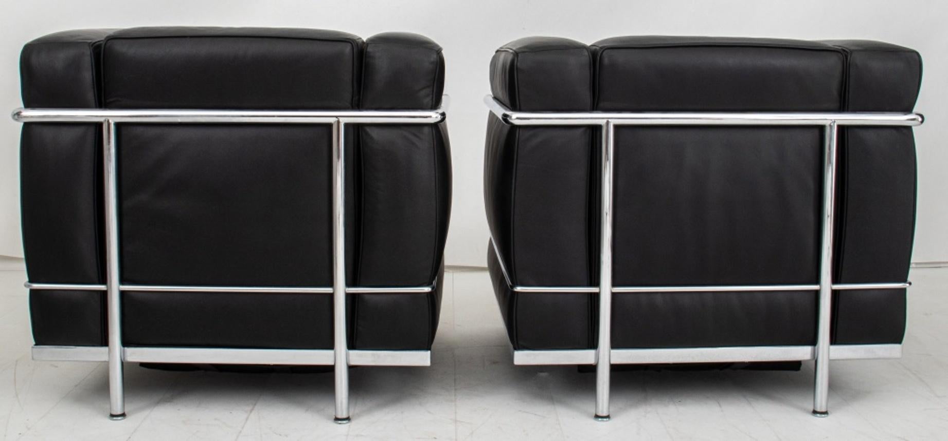 20th Century Le Corbusier Lc2 Easy Chairs, Cassina, Pair