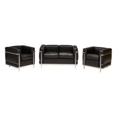 Le Corbusier LC2 Grand Confort 2-Seater Leather Sofa and Set of 2 Chairs