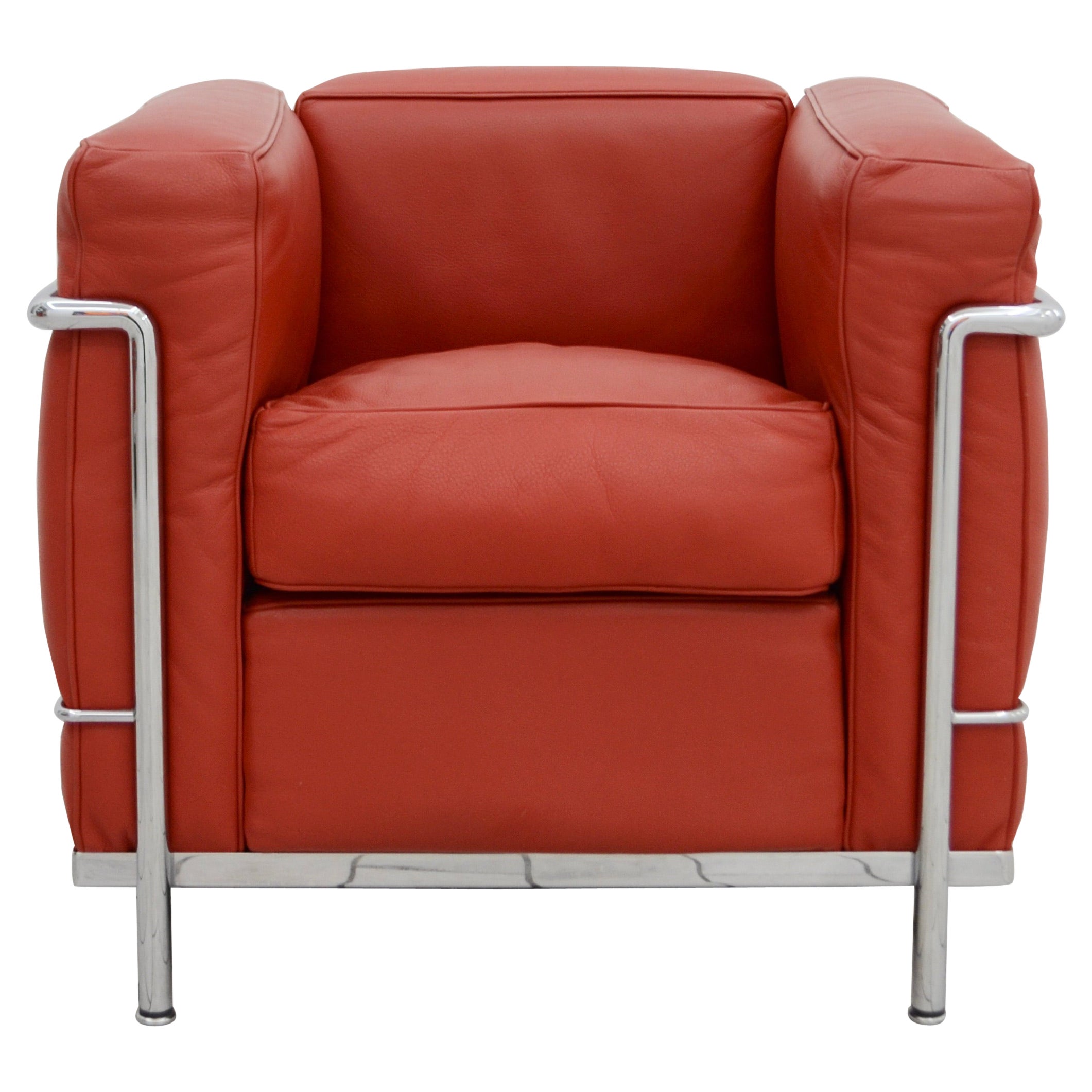 Poltrona Le Corbusier LC2 in pelle di Cassina carmin