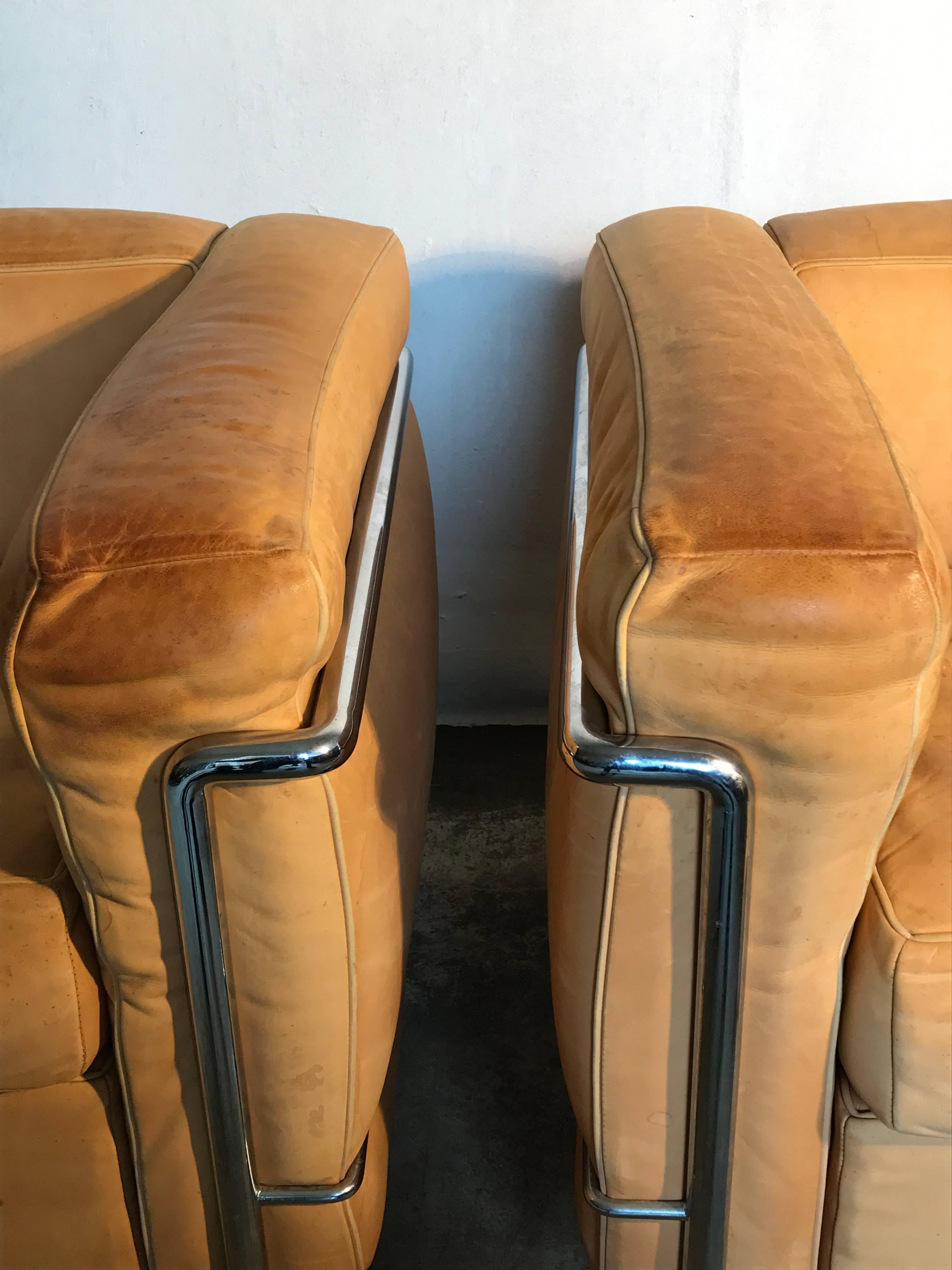 Mid-Century Modern Le Corbusier LC2 Lounge Chairs