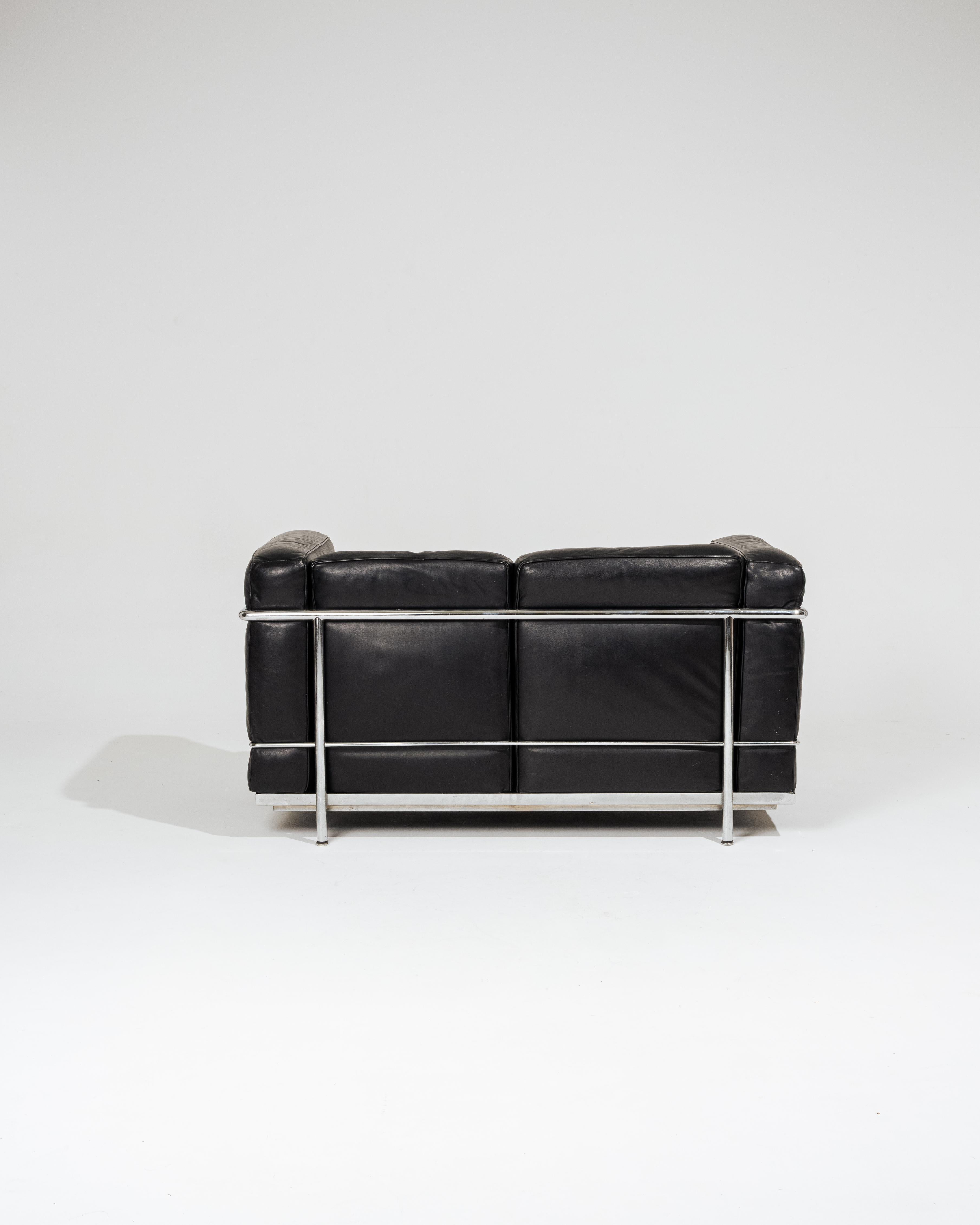Le Corbusier LC2 Sofa, Cassina, 1960er Jahre (Mitte des 20. Jahrhunderts) im Angebot
