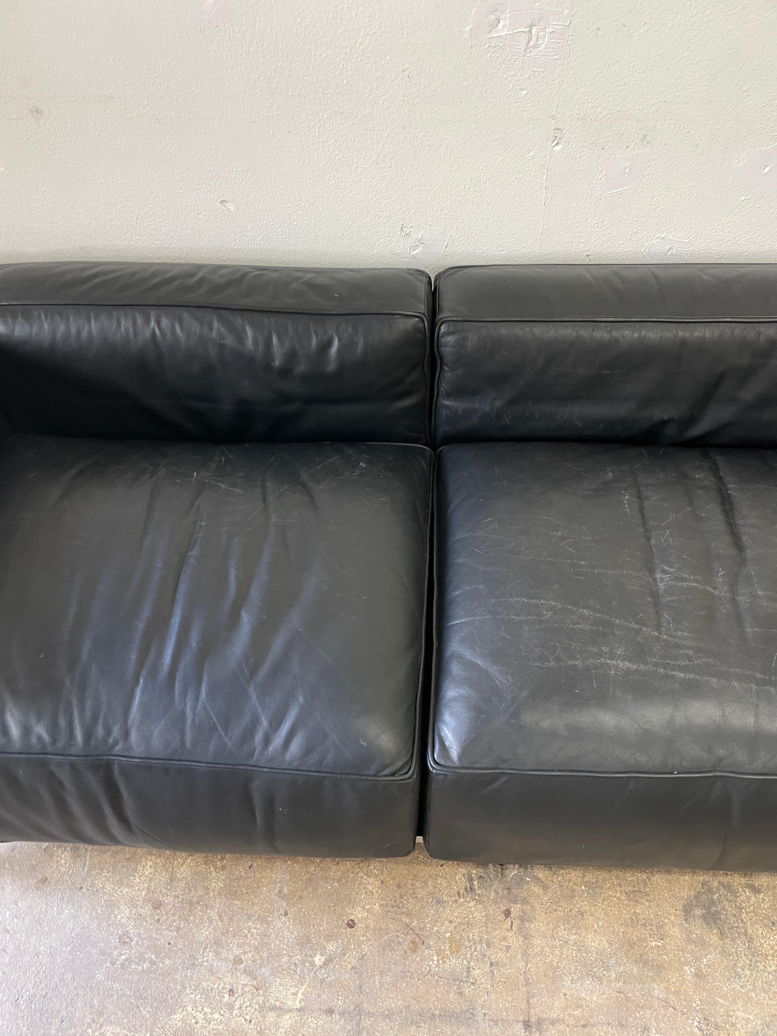 chrome leather sofa