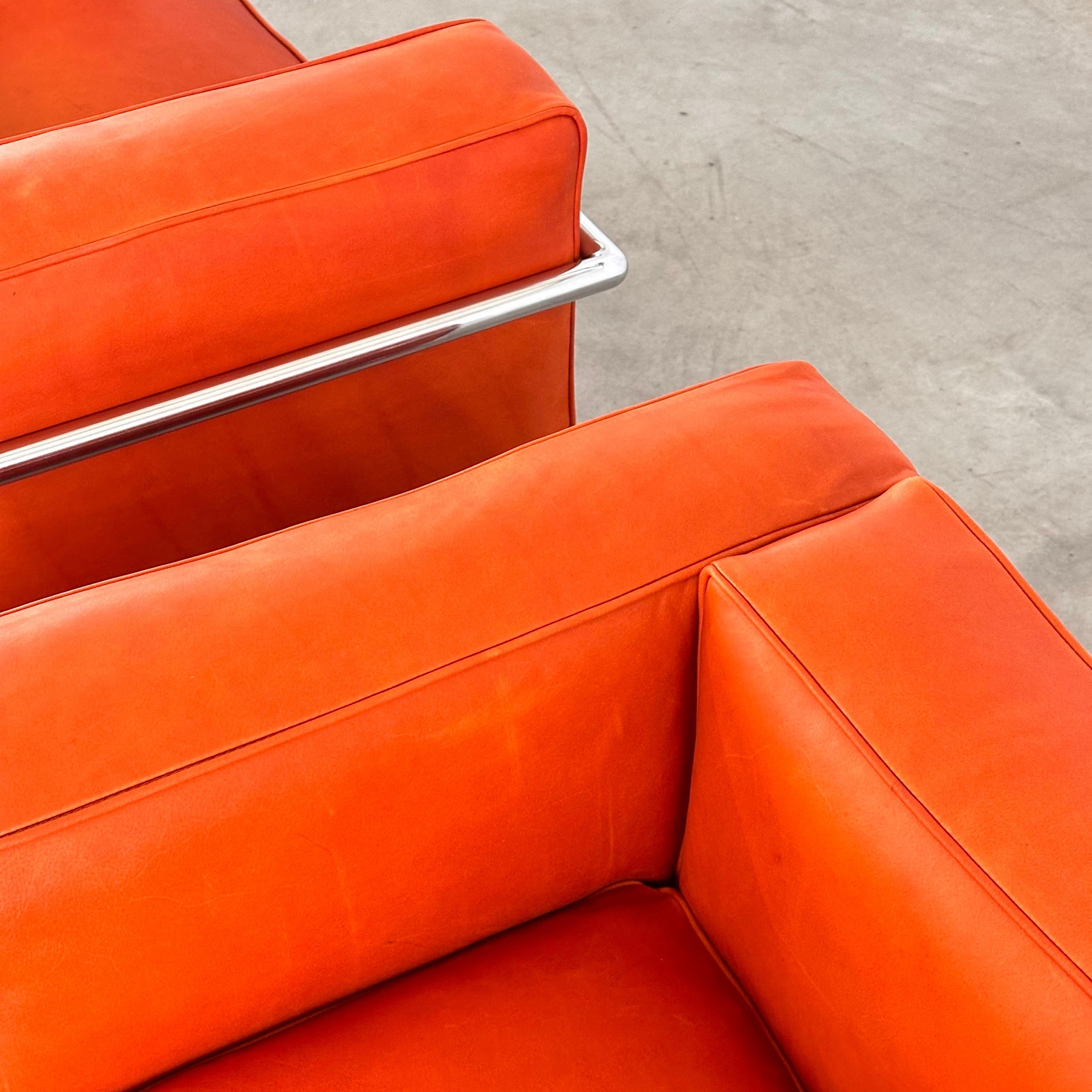 Le Corbusier LC3 Lounge Chair for Cassina, Cognac-Orange Premium Leather, 1970s 4