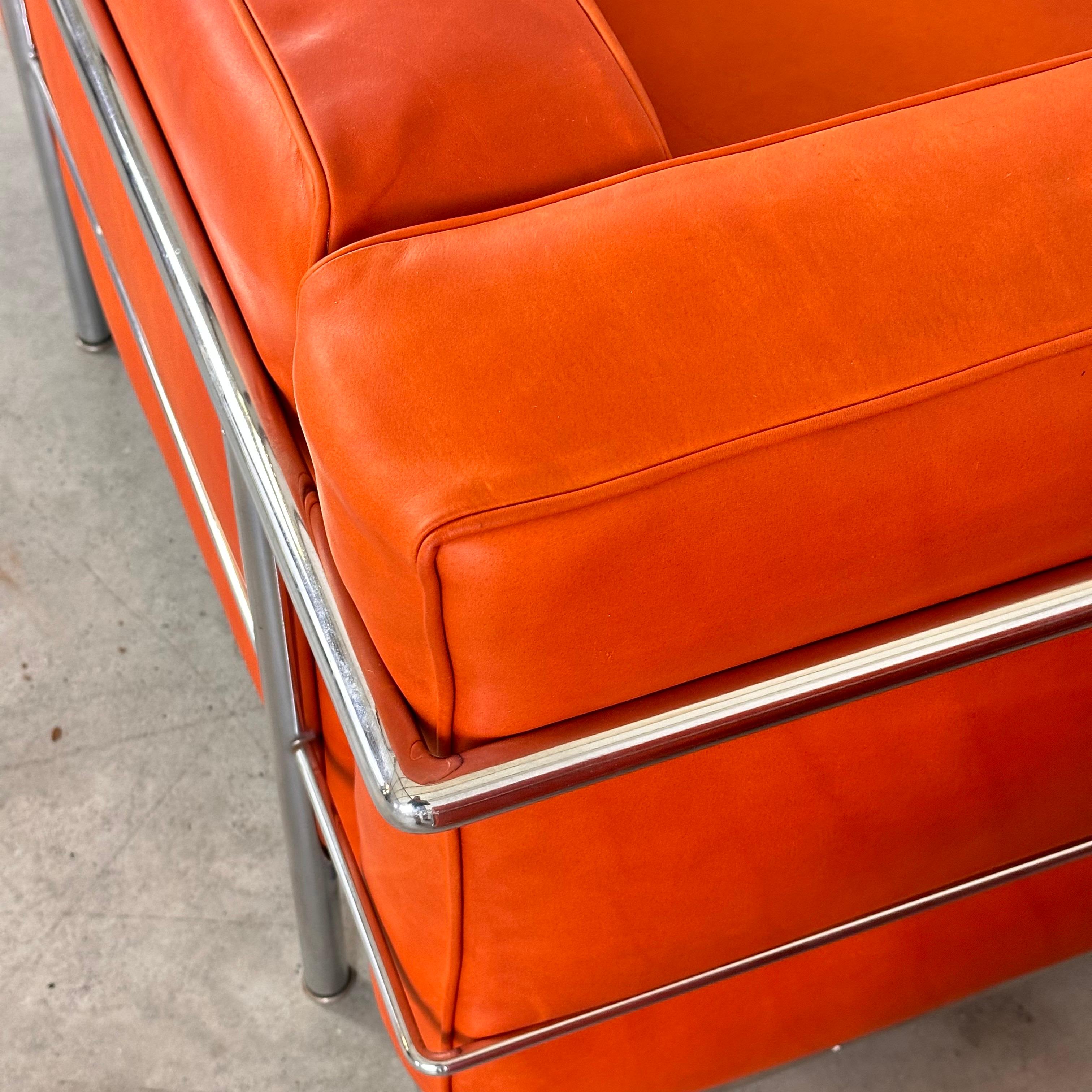 Le Corbusier LC3 Lounge Chair for Cassina, Cognac-Orange Premium Leather, 1970s 5