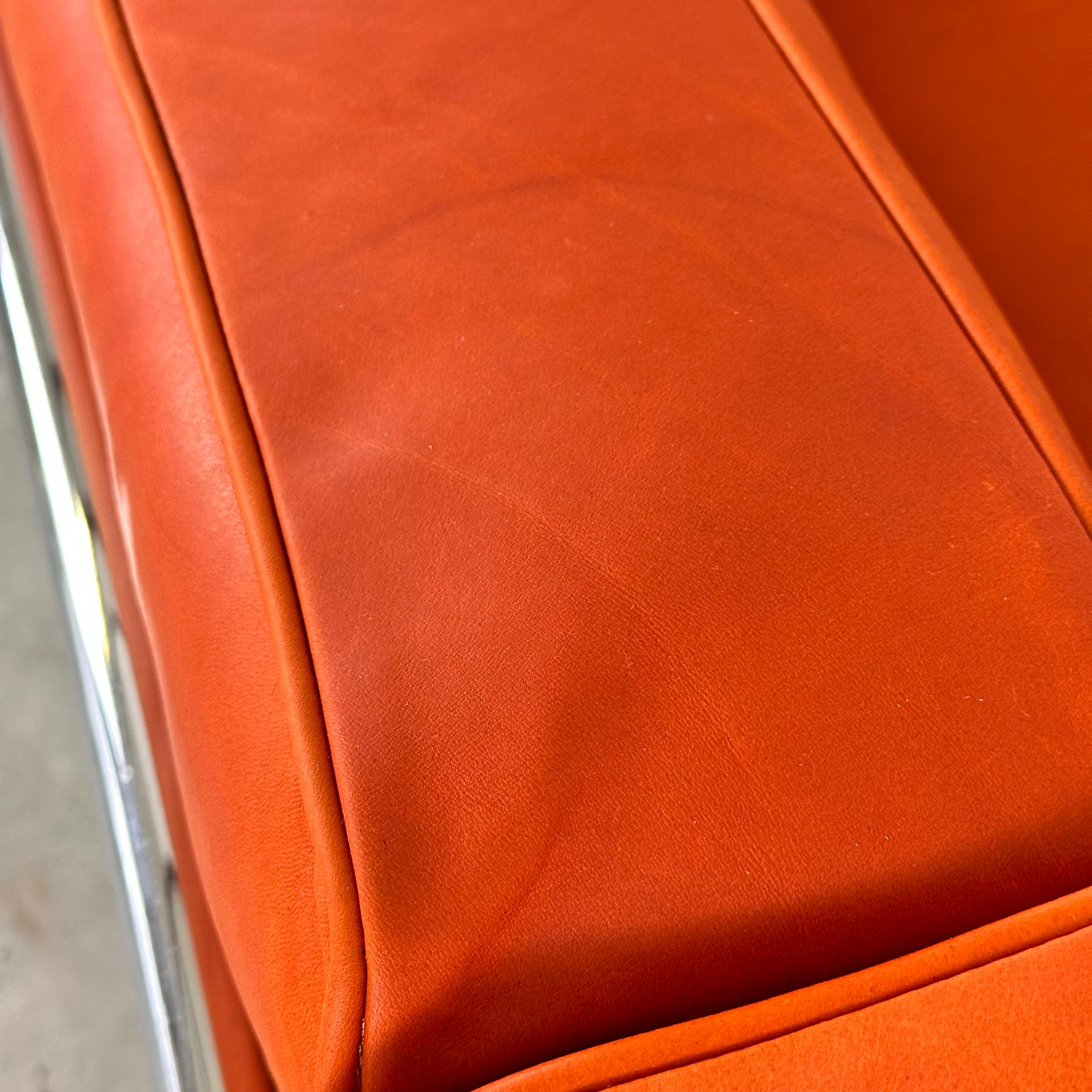 Le Corbusier LC3 Lounge Chair for Cassina, Cognac-Orange Premium Leather, 1970s 6