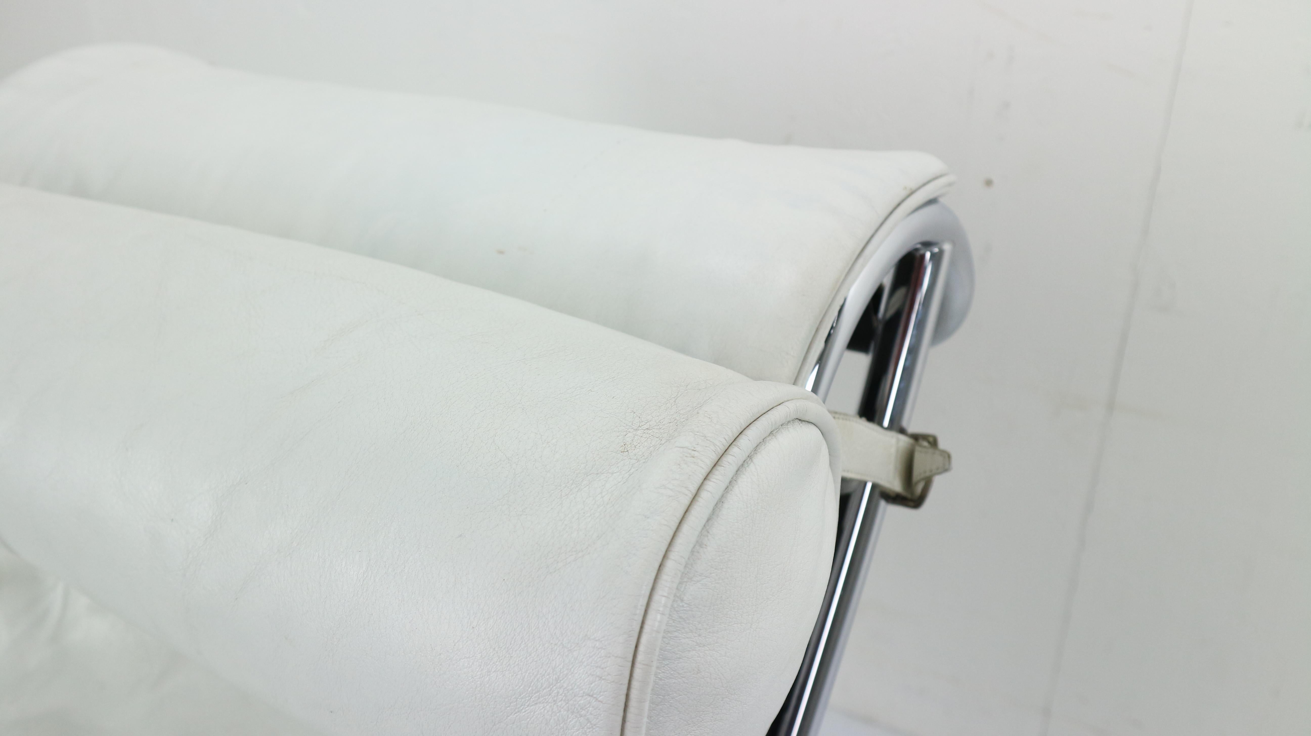 Le Corbusier LC4 for Cassina in White on White Leather 10