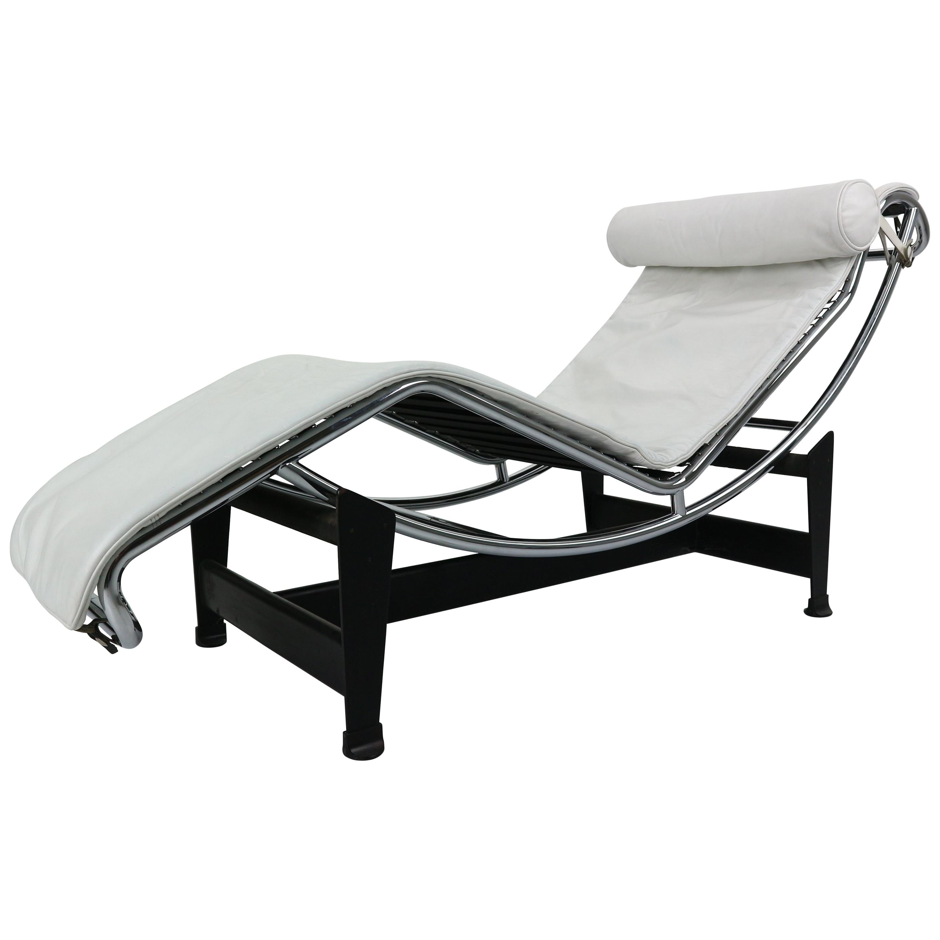 Le Corbusier LC4 for Cassina in White on White Leather