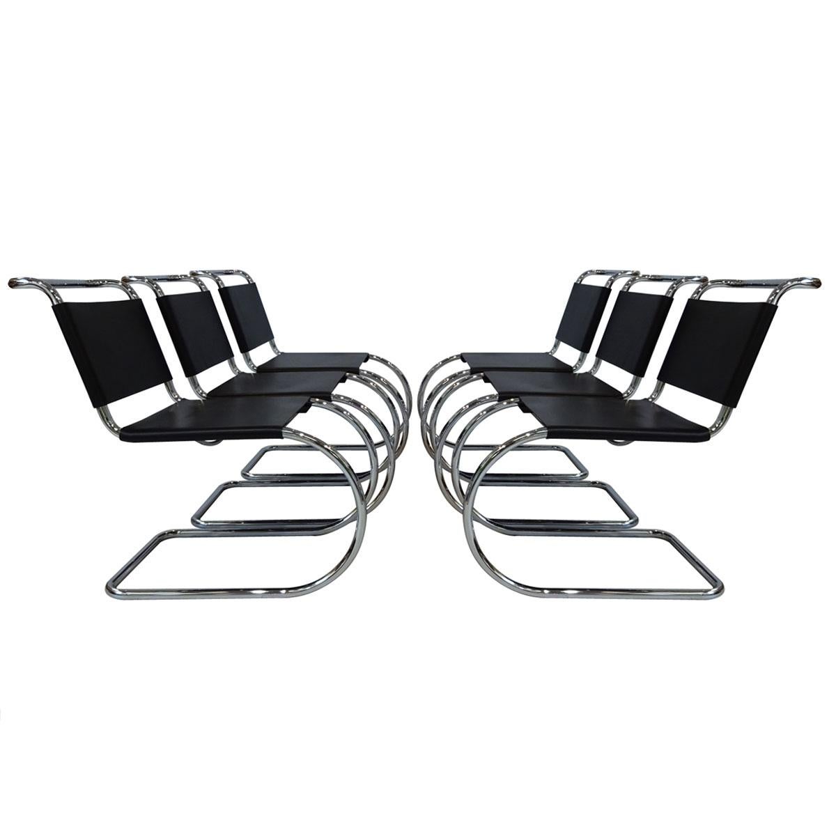 Le Corbusier LC6 and Mies van der Rohe MR10 Dining Set by Cassina and Knoll 1