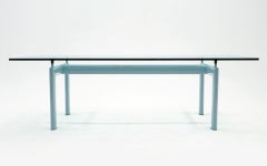 Le Corbusier LC6 Dining Table for Cassina, Original Blue Finish and Glass