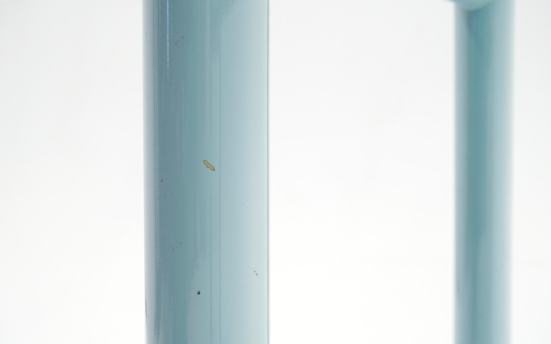 Esstisch LC6 von Corbusier für Cassina, original blaue Oberfläche und Glas 2