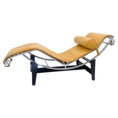 Chaise longue Le Corbusier LC4 pour Cassina, cuir cognac, Italie
