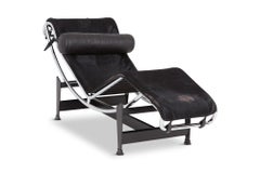 Le Corbusier Lounge Chair LC4 Pony Hide Black for Cassina