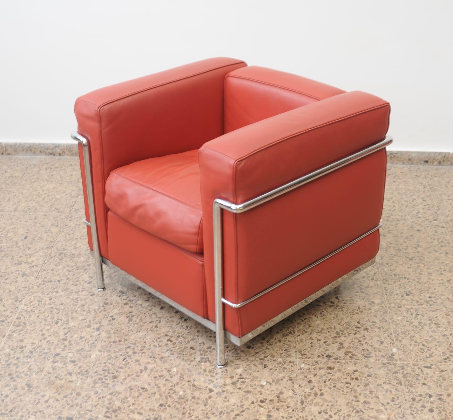 Le Corbusier Model LC2 Vintage Lounge Chair for Cassina 6