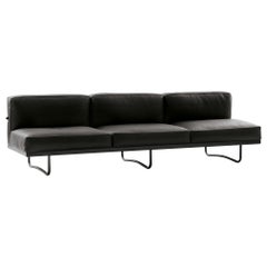 Le Corbusier, P. Jeanneret, Charlotte Perriand LC5 Sofá de cuero negro de Cassina