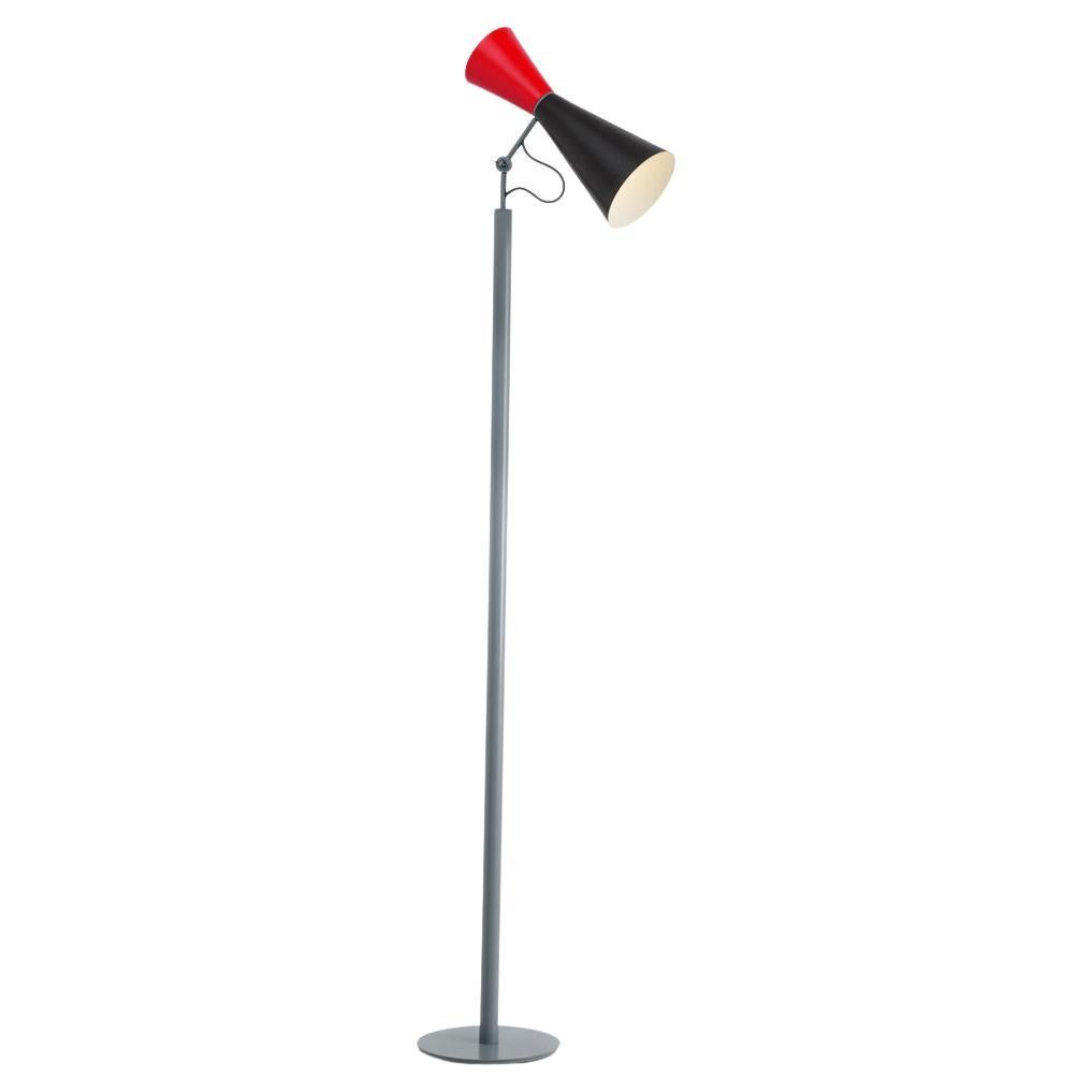 Le Corbusier 'Parliament' Floor Lamp for Nemo in Black & Red For Sale