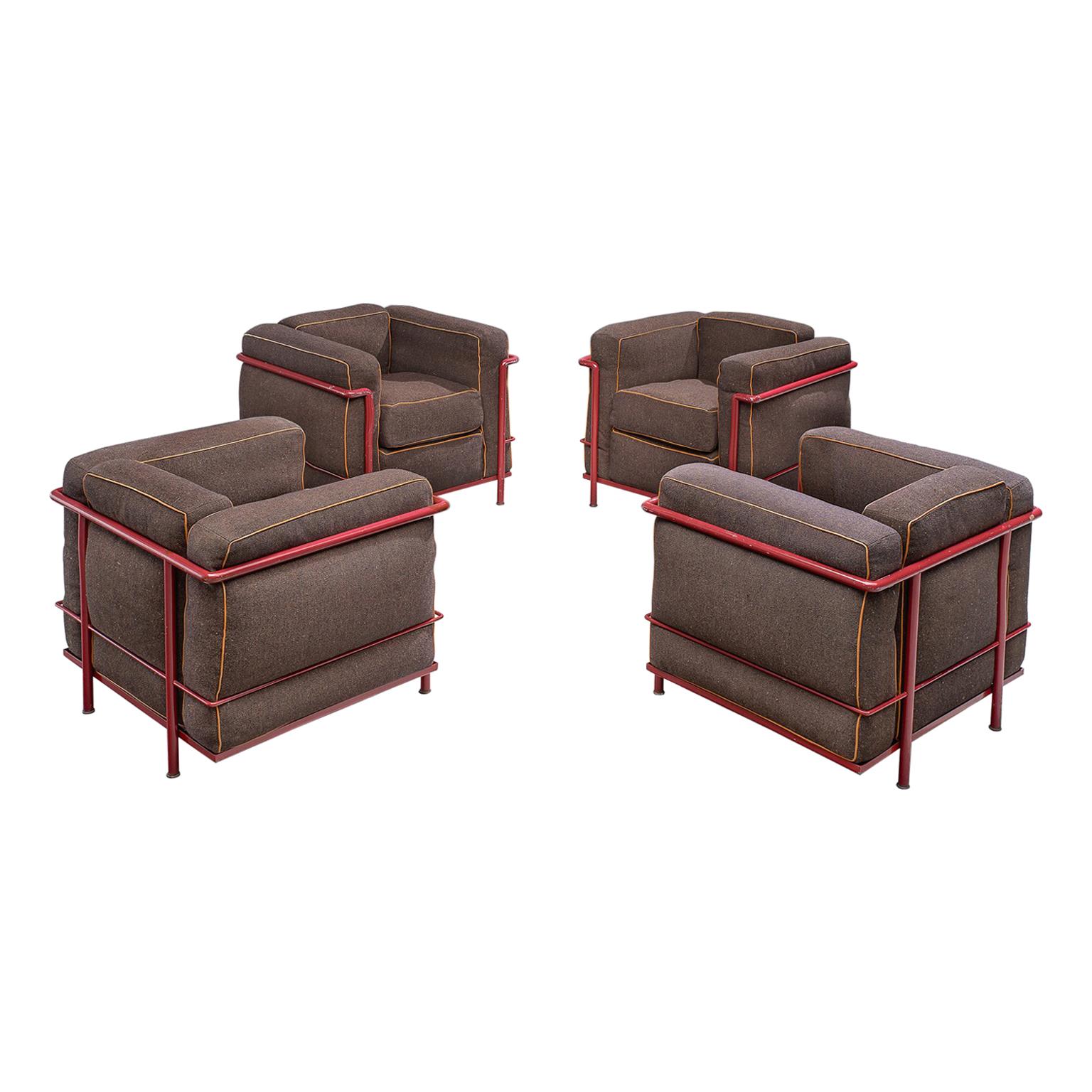 Le Corbusier, Perriand and Jeanneret LC2 Set for Cassina
