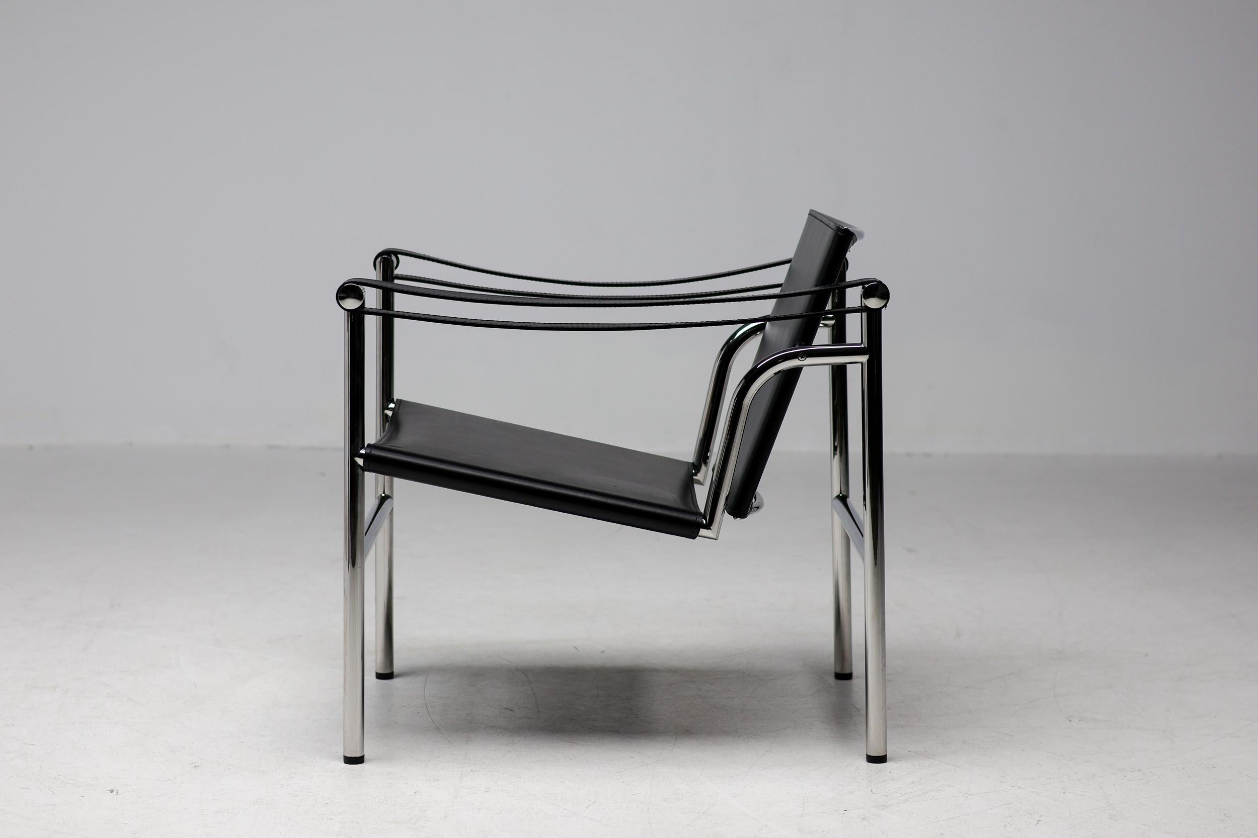 Italian Le Corbusier, Pierre Jeanneret & Charlotte Perriand Black LC1 Chair by Cassina