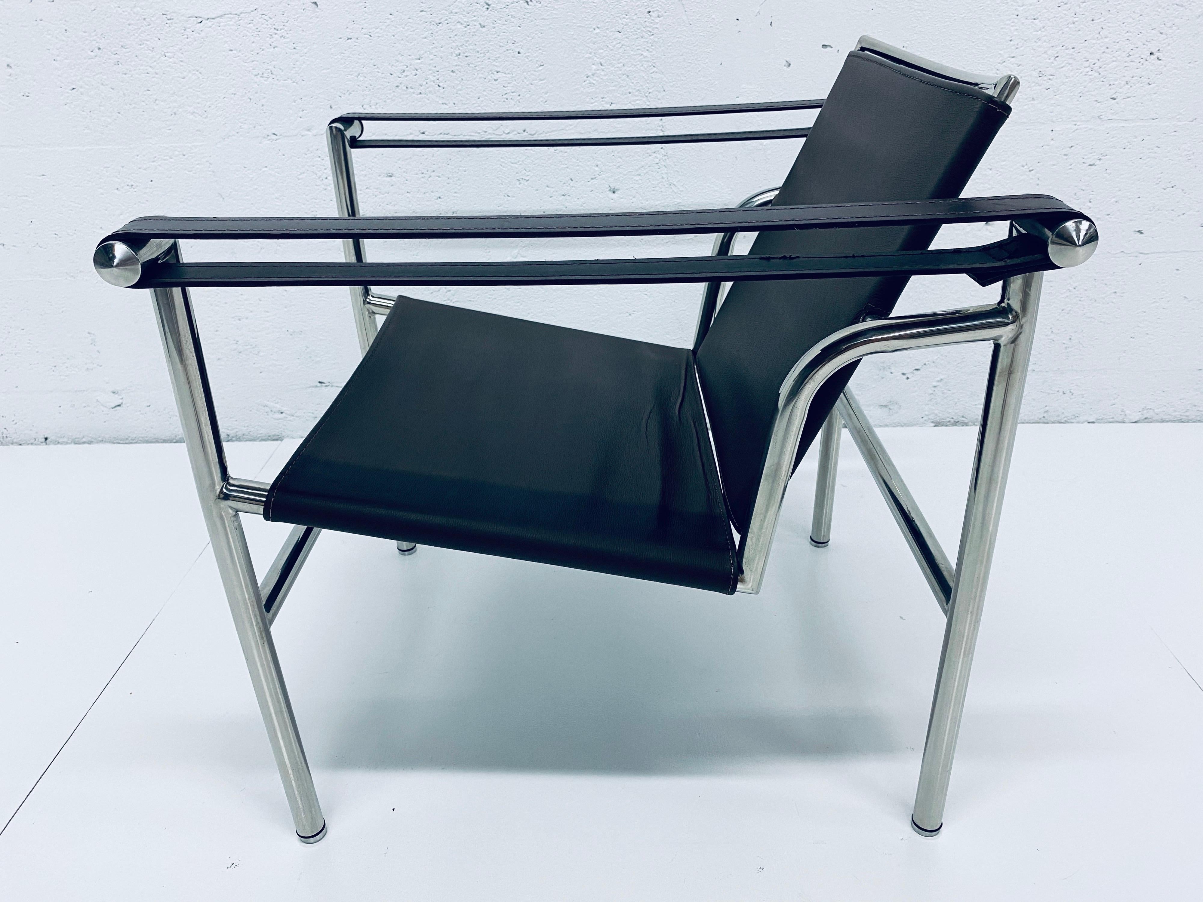 Late 20th Century Le Corbusier, Jeanneret, and Perriand Attributed LC1 Brown Leather Lounge Chair